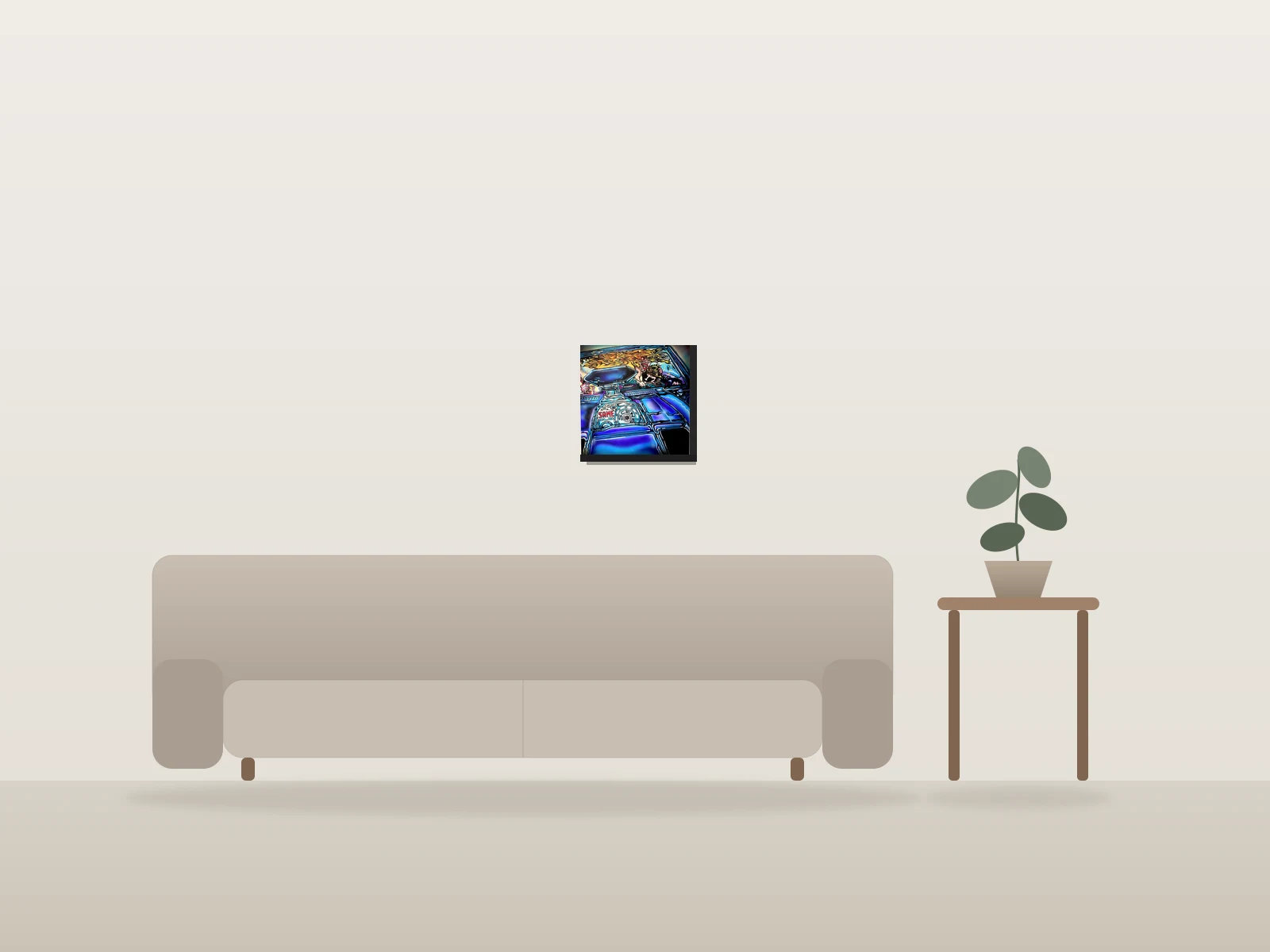 Same Old Scene by Vince Vaitiekunas shown to scale in a room