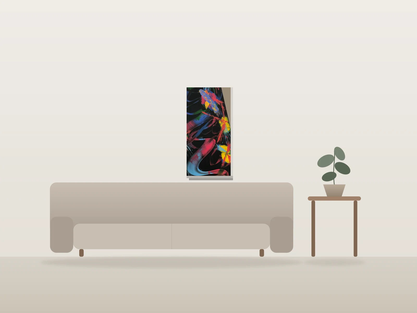 Splash'n Swirl by Rim shown to scale in a room