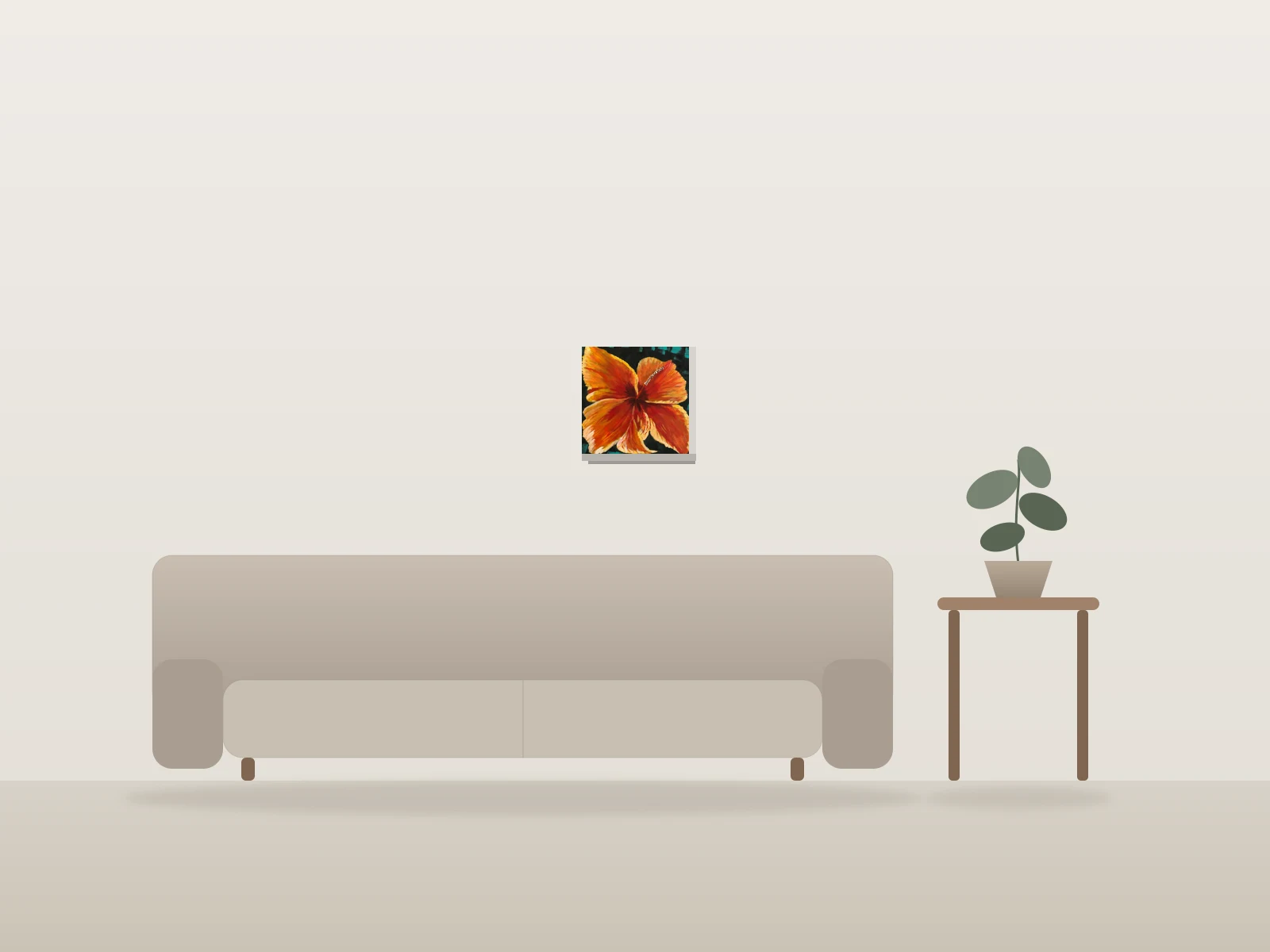 Hibiscus by Rim shown to scale in a room