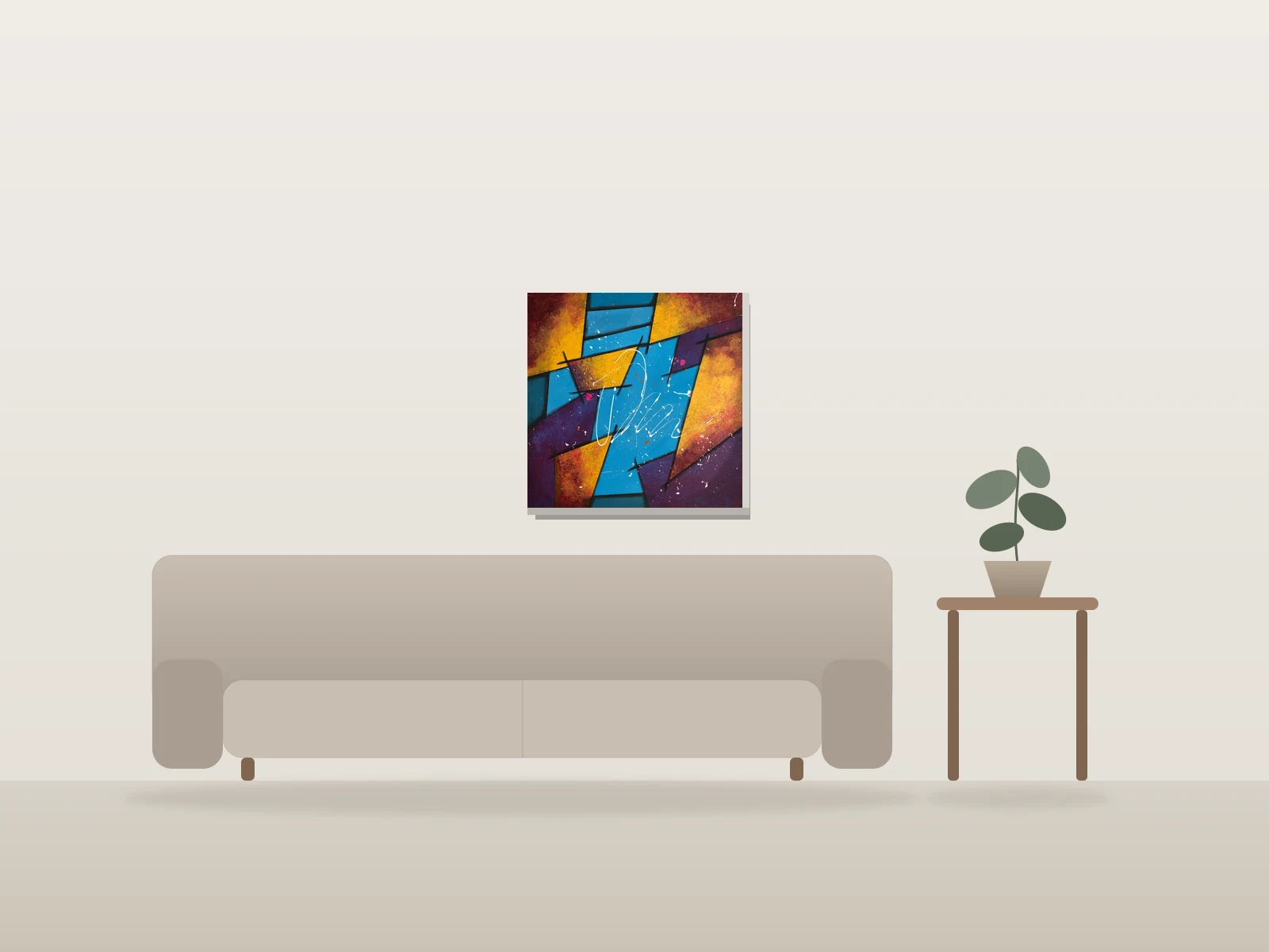 Kaleidoscope by Rim shown to scale in a room