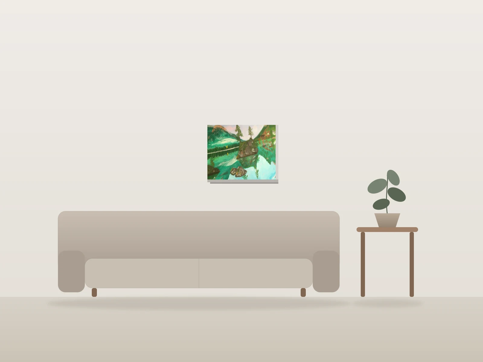 An Island by Rim shown to scale in a room