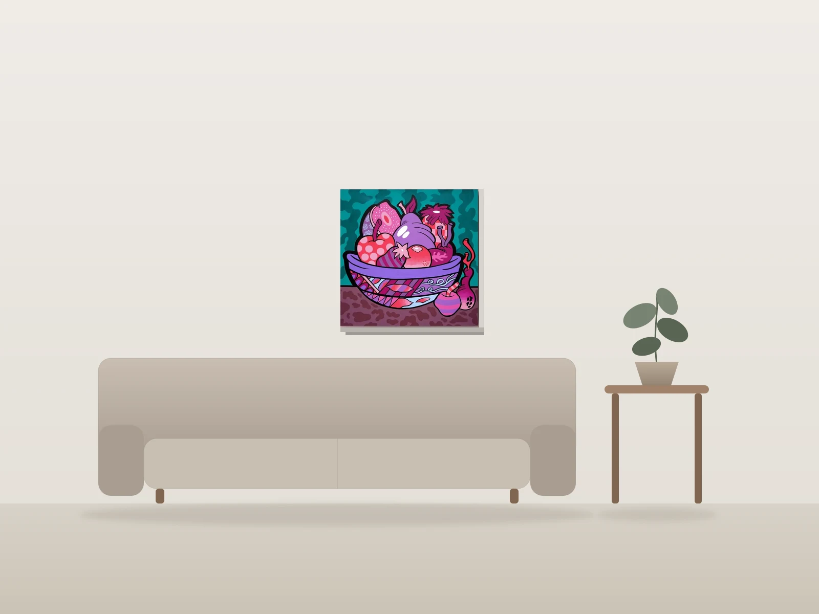 Sweet Life by Andy Dass shown to scale in a room