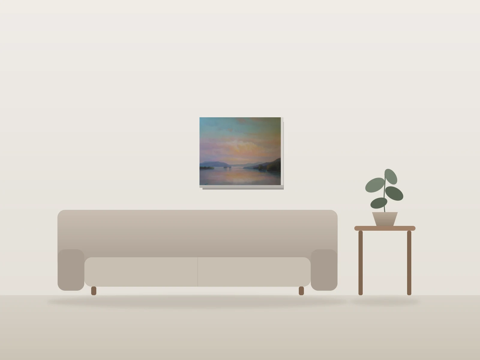 Intemporelle by Claire Prout Capron shown to scale in a room