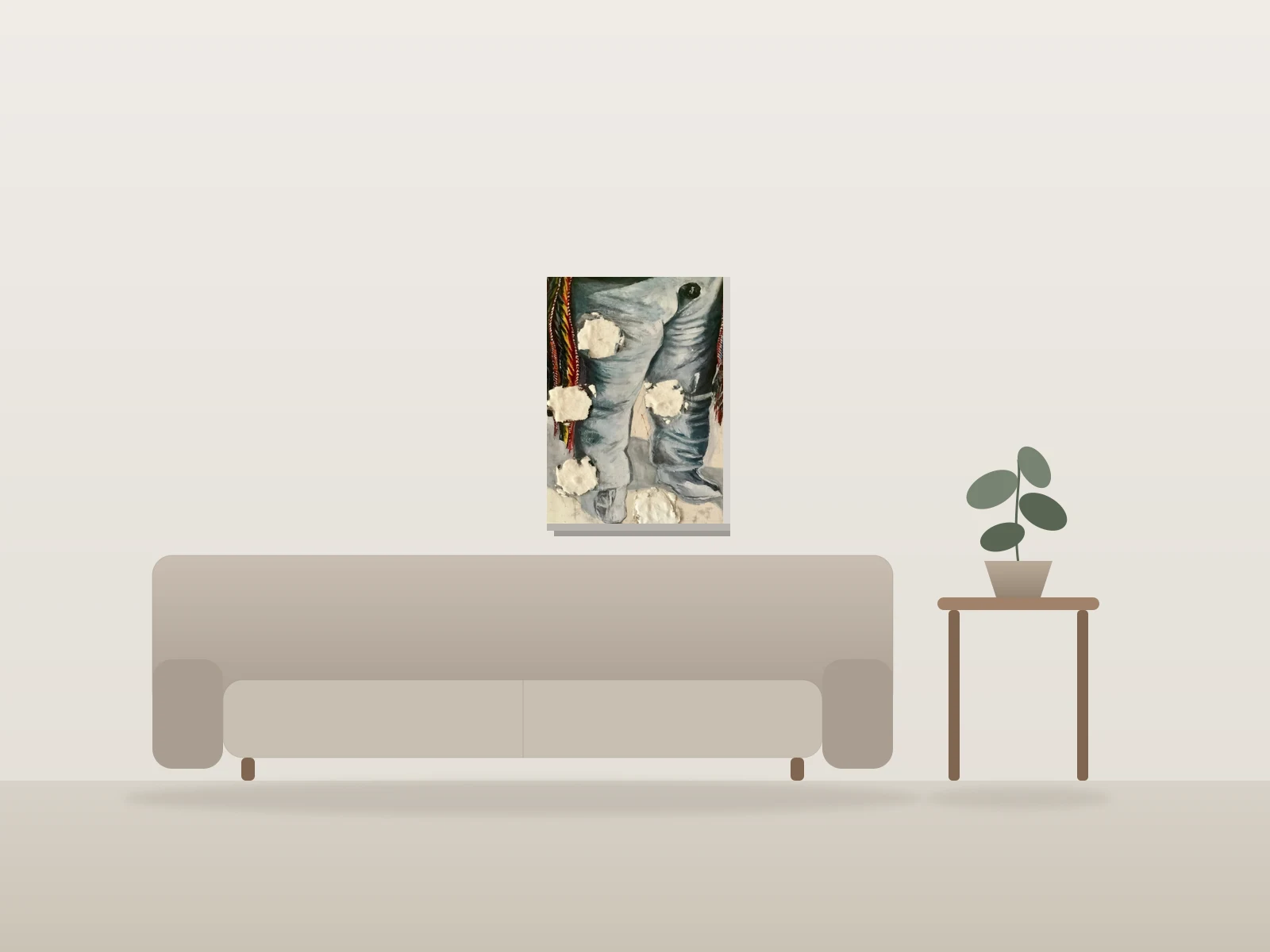 Contre façon no.4 by Jean-francois Berthiaume shown to scale in a room