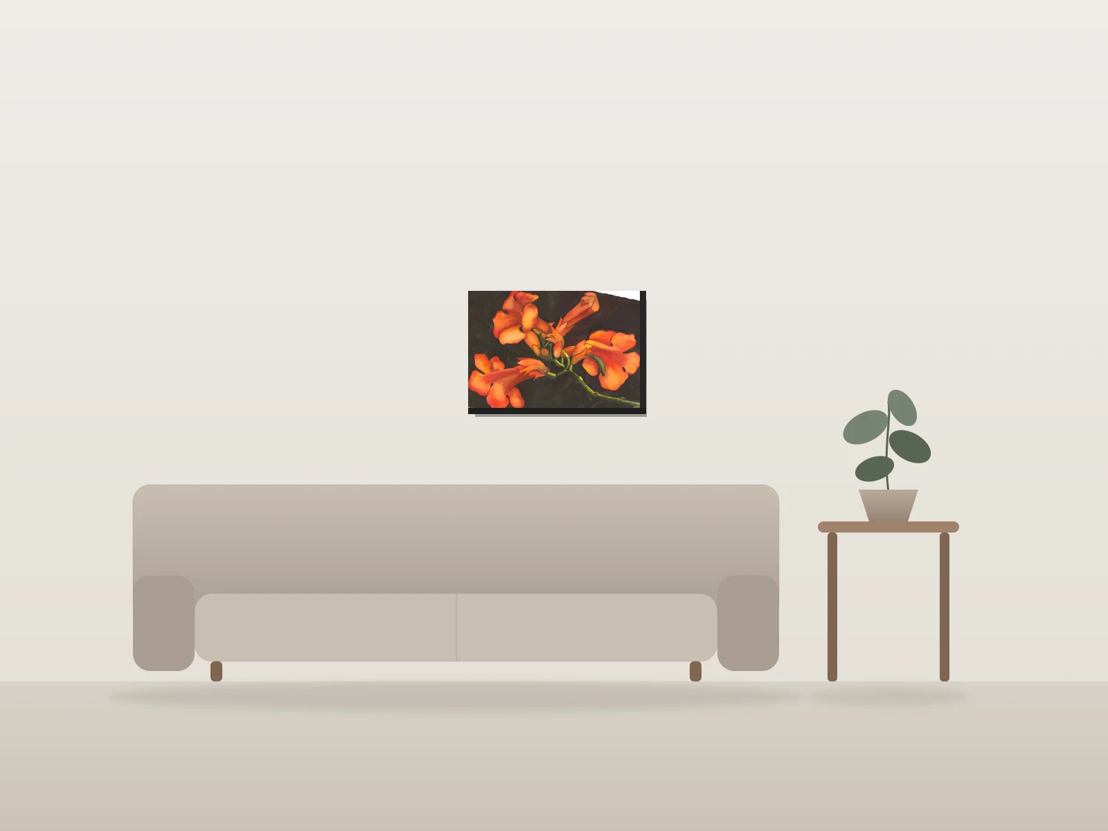 Day Dream by Mary Lyn shown to scale in a room