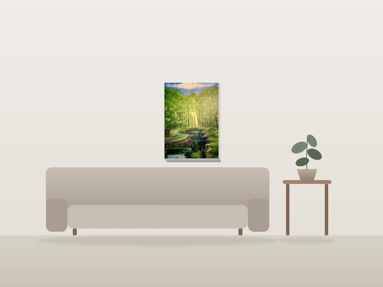 Le Réveil by Oksana Vladko shown to scale in a room