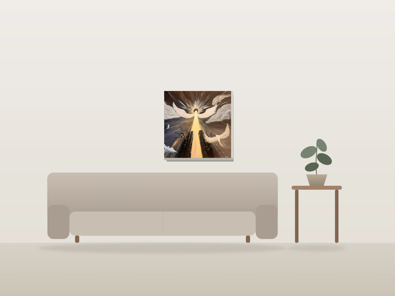 Le 5eme jour by Oksana Vladko shown to scale in a room