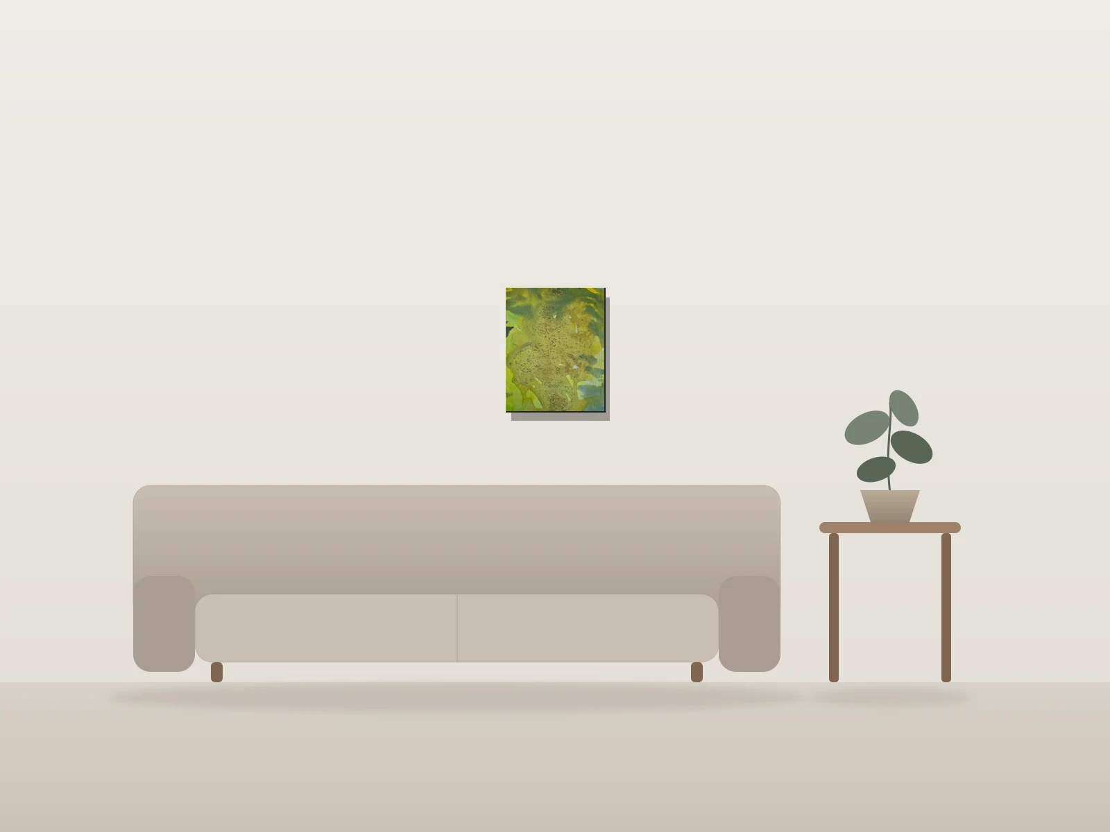 Danse by Danielle Dussault shown to scale in a room