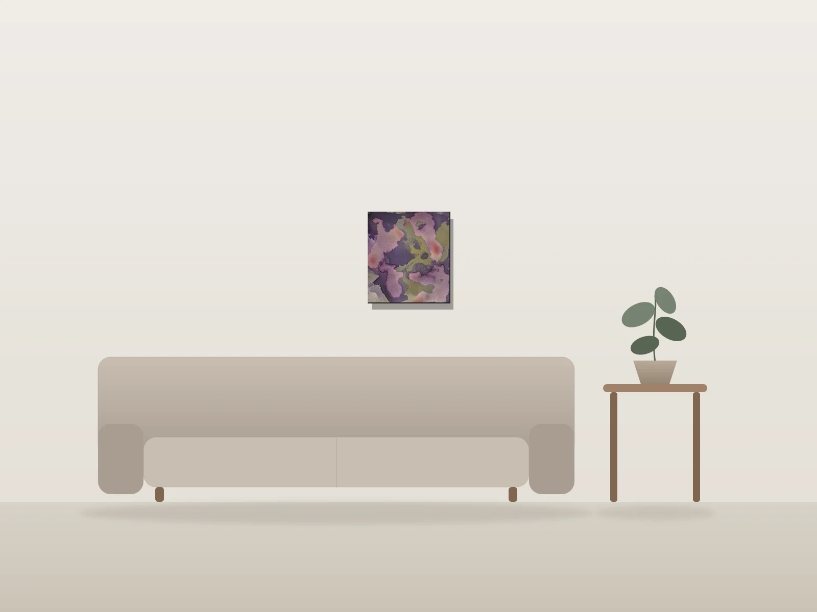 La femme papier by Danielle Dussault shown to scale in a room