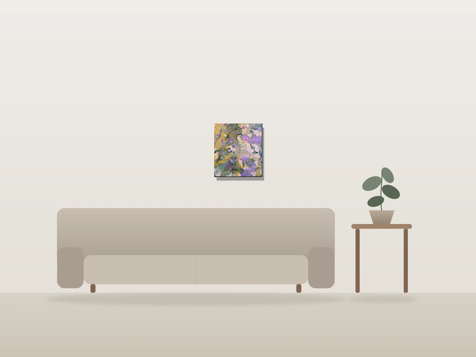 Les papillons by Danielle Dussault shown to scale in a room