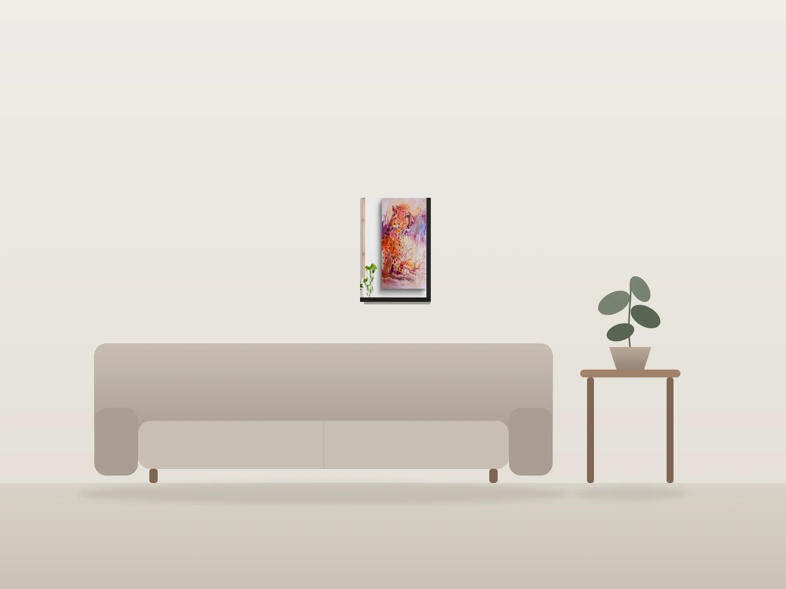 Animals in the Wild by Ellen shown to scale in a room
