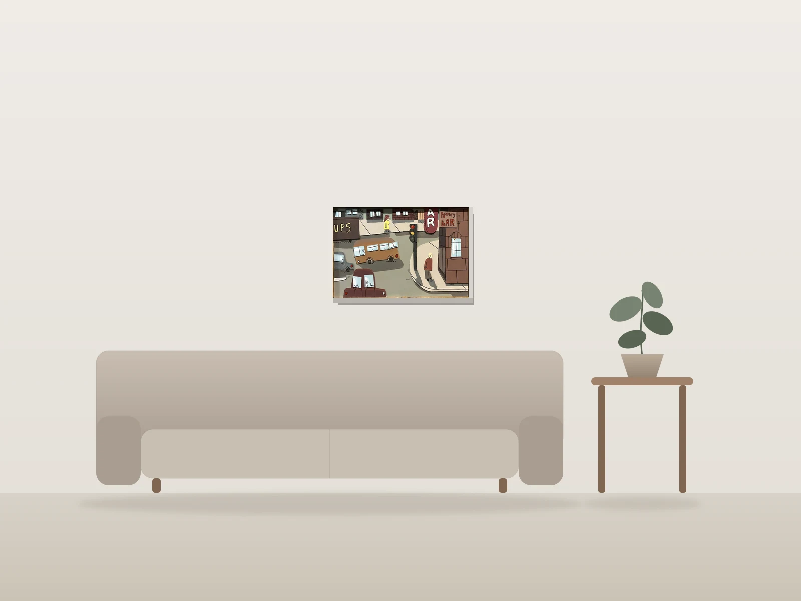 Chez Nate by Aaron Wooten shown to scale in a room