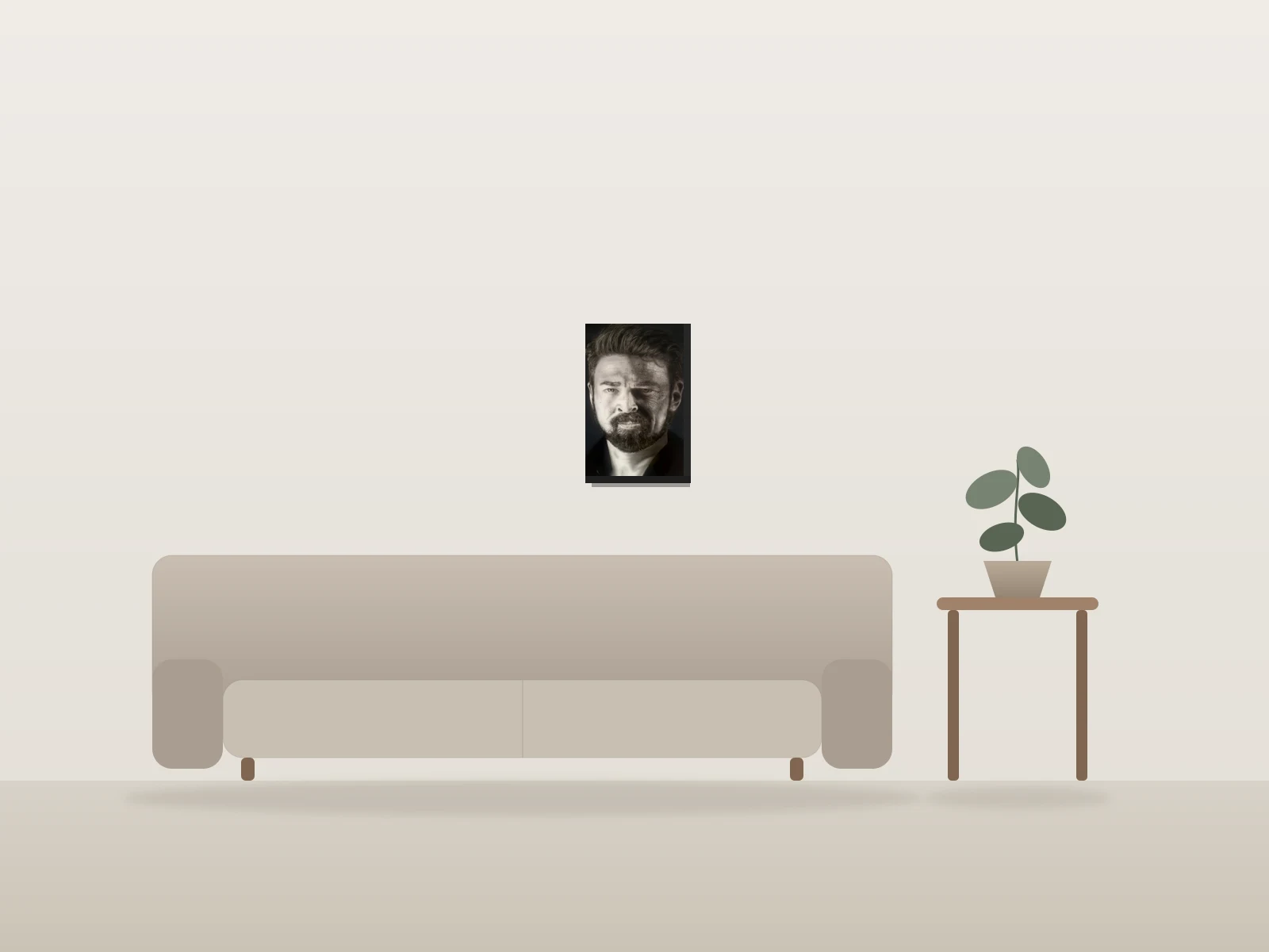 Butcher by J Kennedy shown to scale in a room
