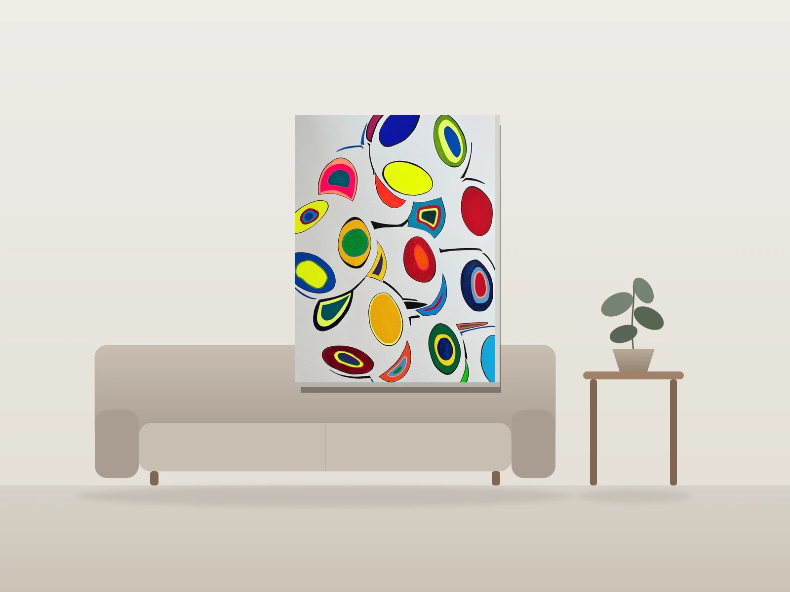 Garder le mouvement by Jason Misurka shown to scale in a room