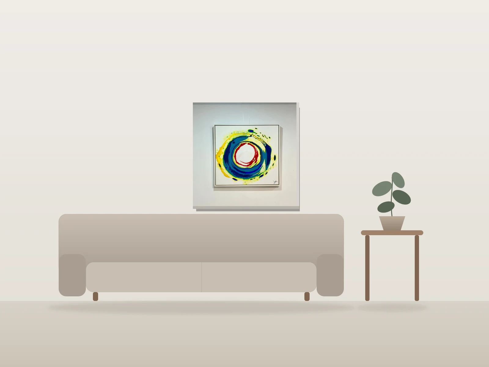 Volution by Jason Misurka shown to scale in a room