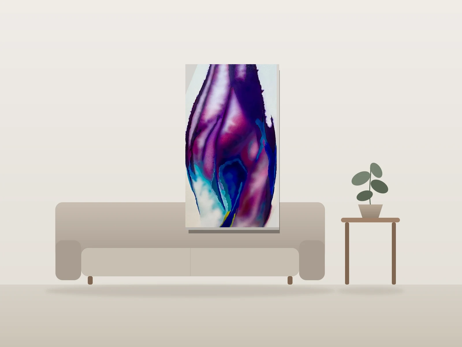 Fleur Transcendée by Jason Misurka shown to scale in a room