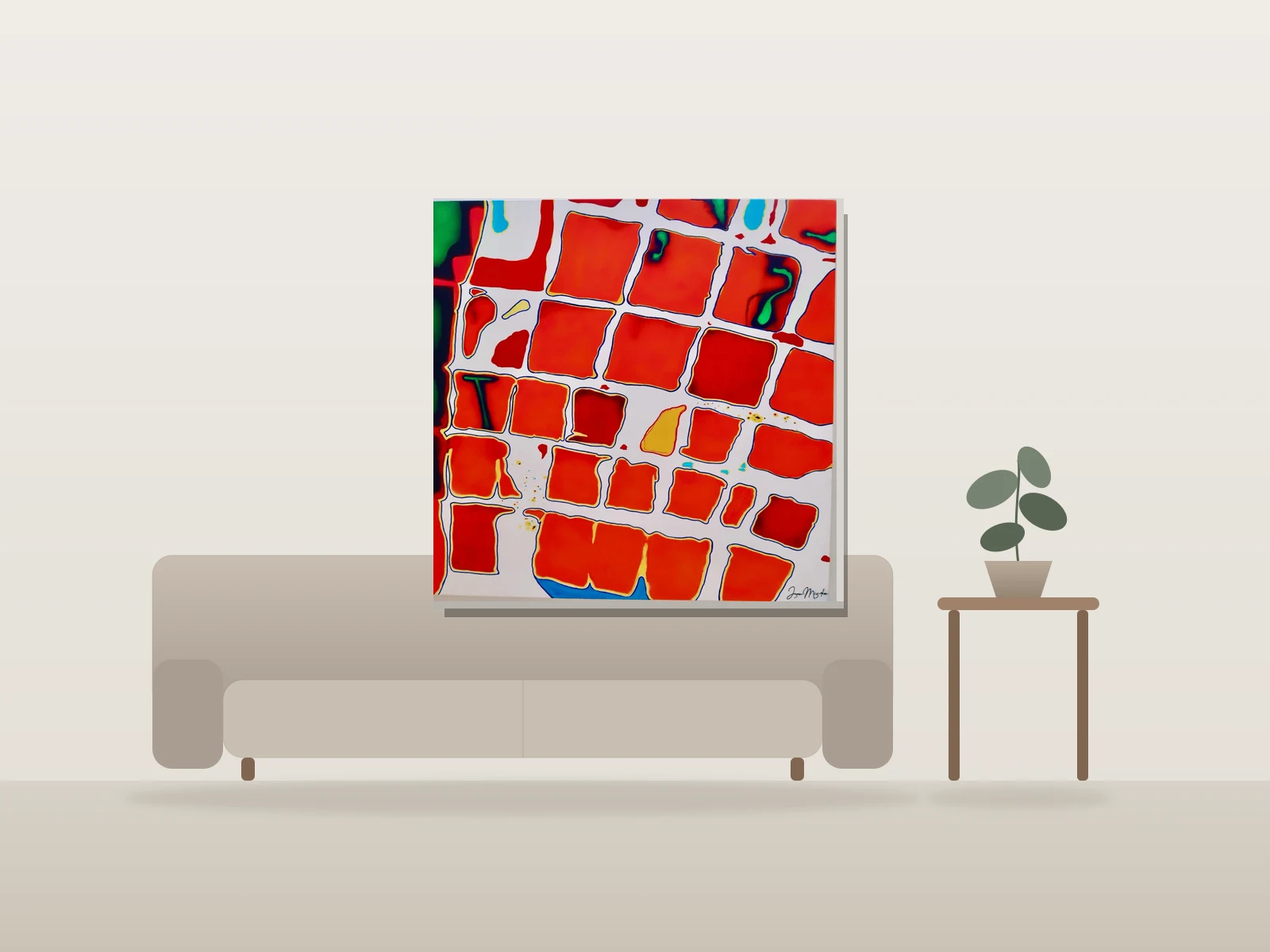 Statique by Jason Misurka shown to scale in a room
