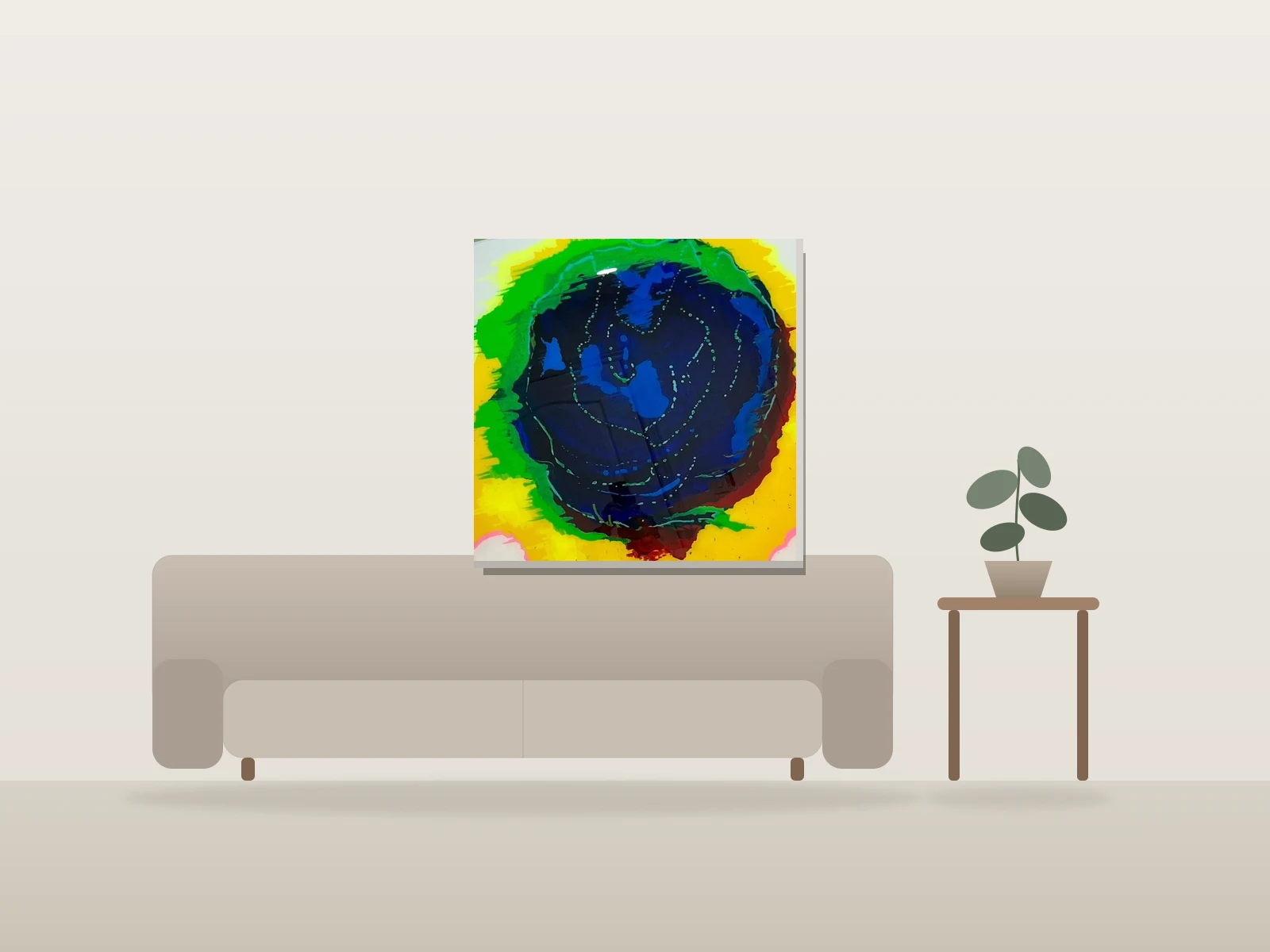 , Distorsion de matière by Jason Misurka shown to scale in a room