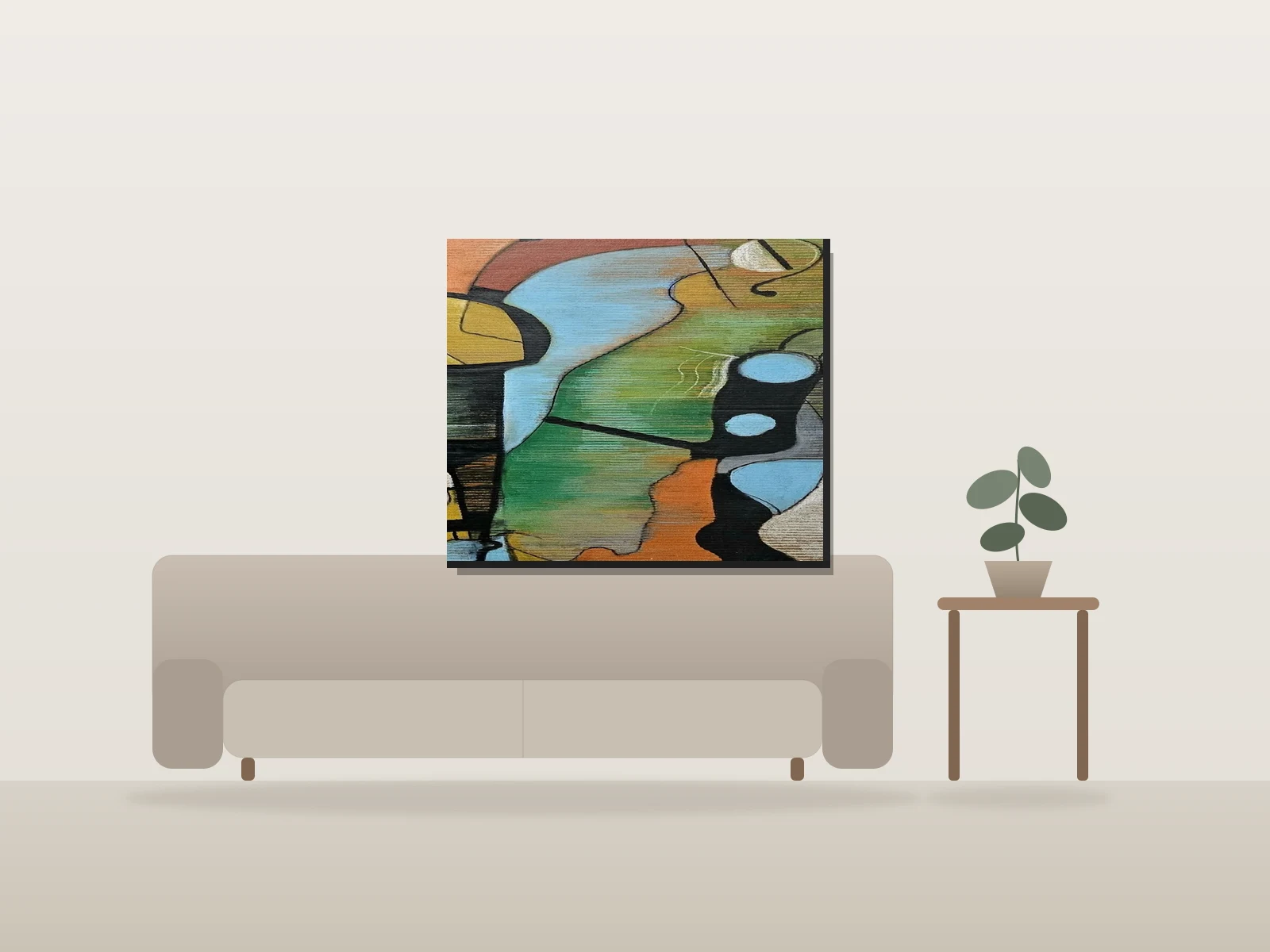 Making changes by Mike Ojeda Garibay shown to scale in a room