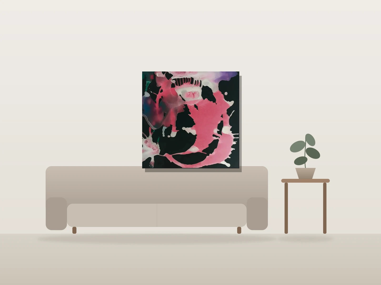 Round & Round by Mike Ojeda Garibay shown to scale in a room