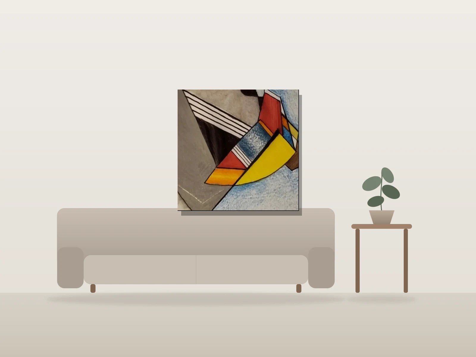 Color Me Love by Mike Ojeda Garibay shown to scale in a room