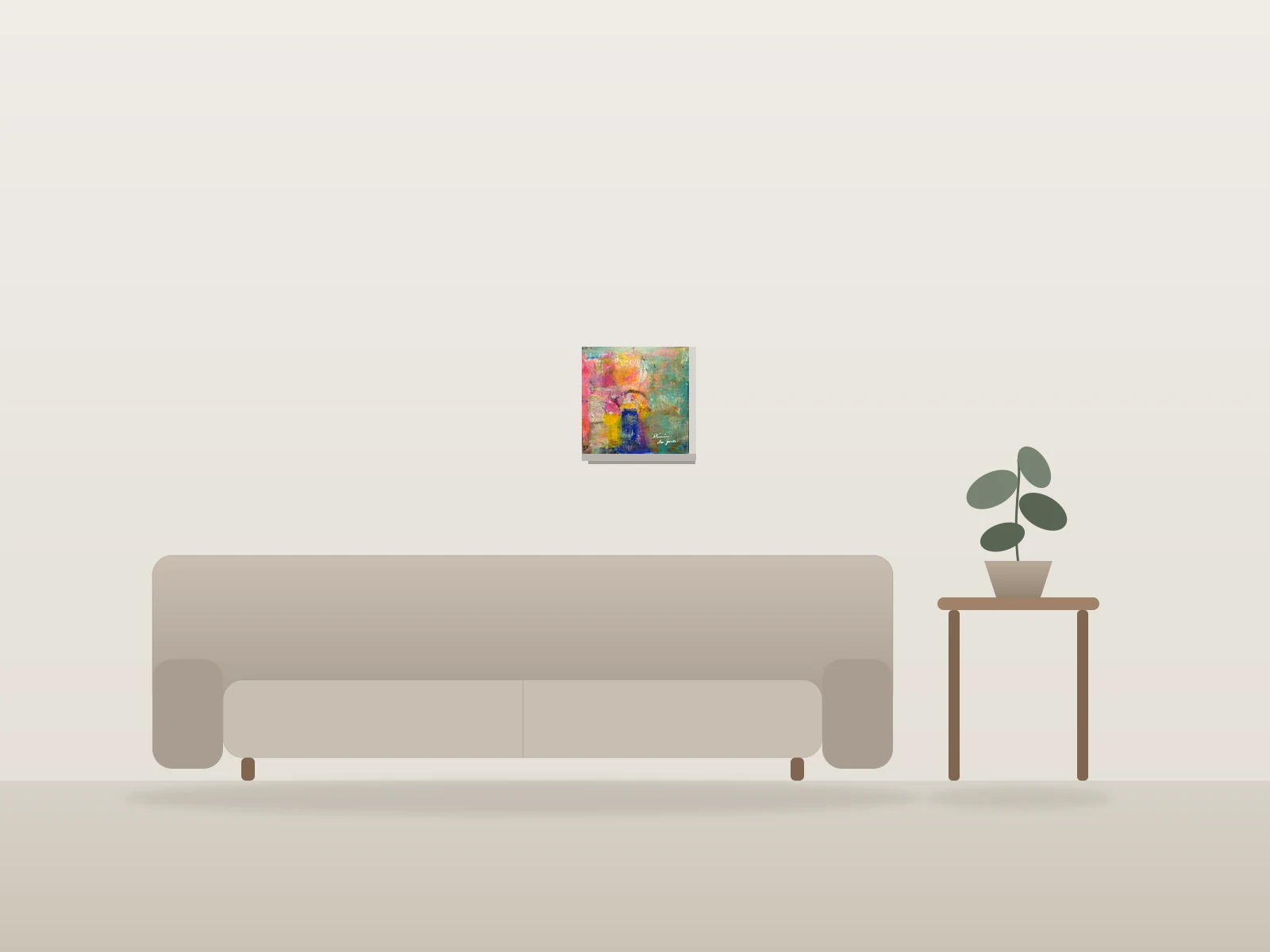 Derriere la porte by Renee Poirier shown to scale in a room