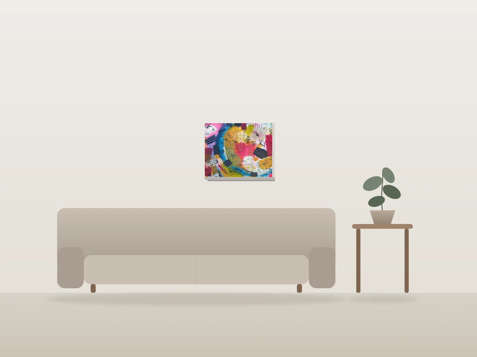 ”Le cirque” by Renee Poirier shown to scale in a room