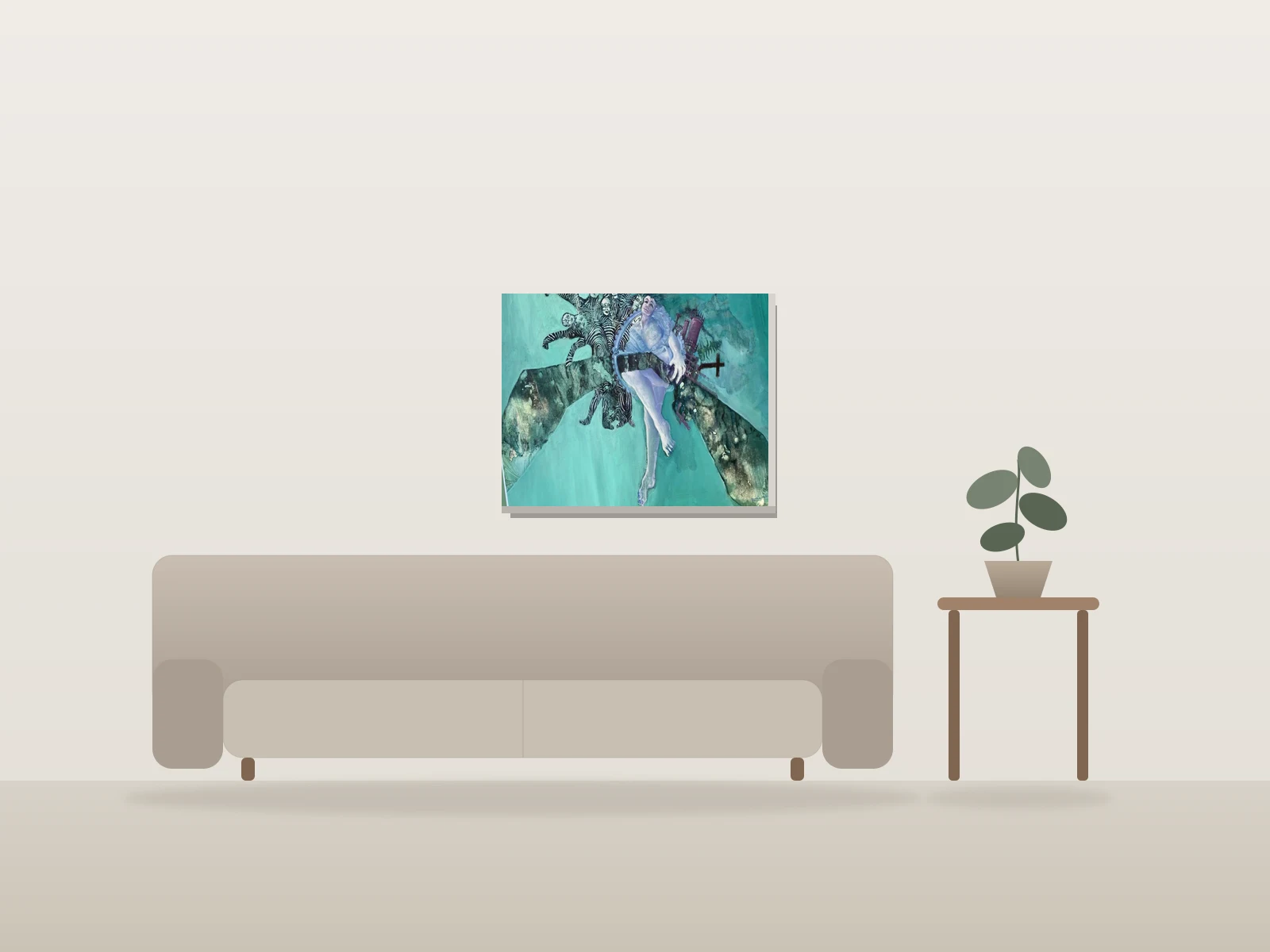 The power of Dreams by Gloria Martínez shown to scale in a room