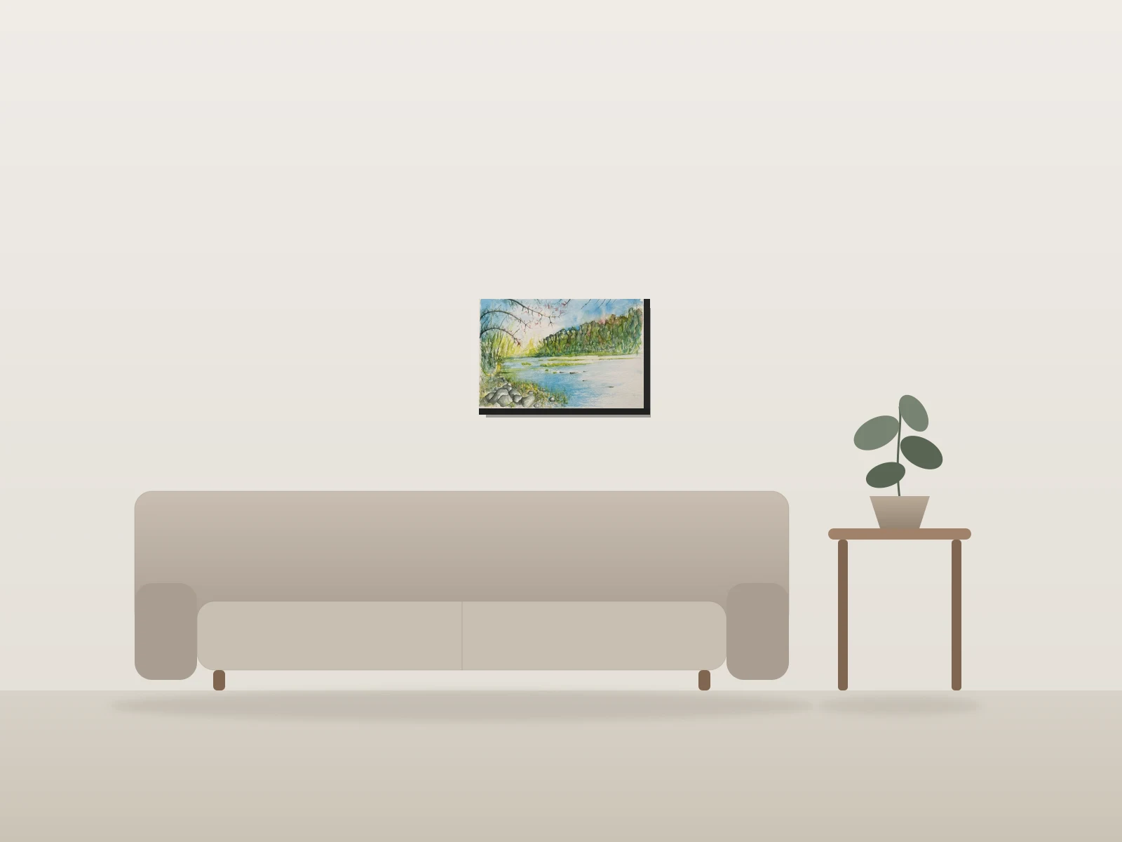 Nature by Gloria Martínez shown to scale in a room