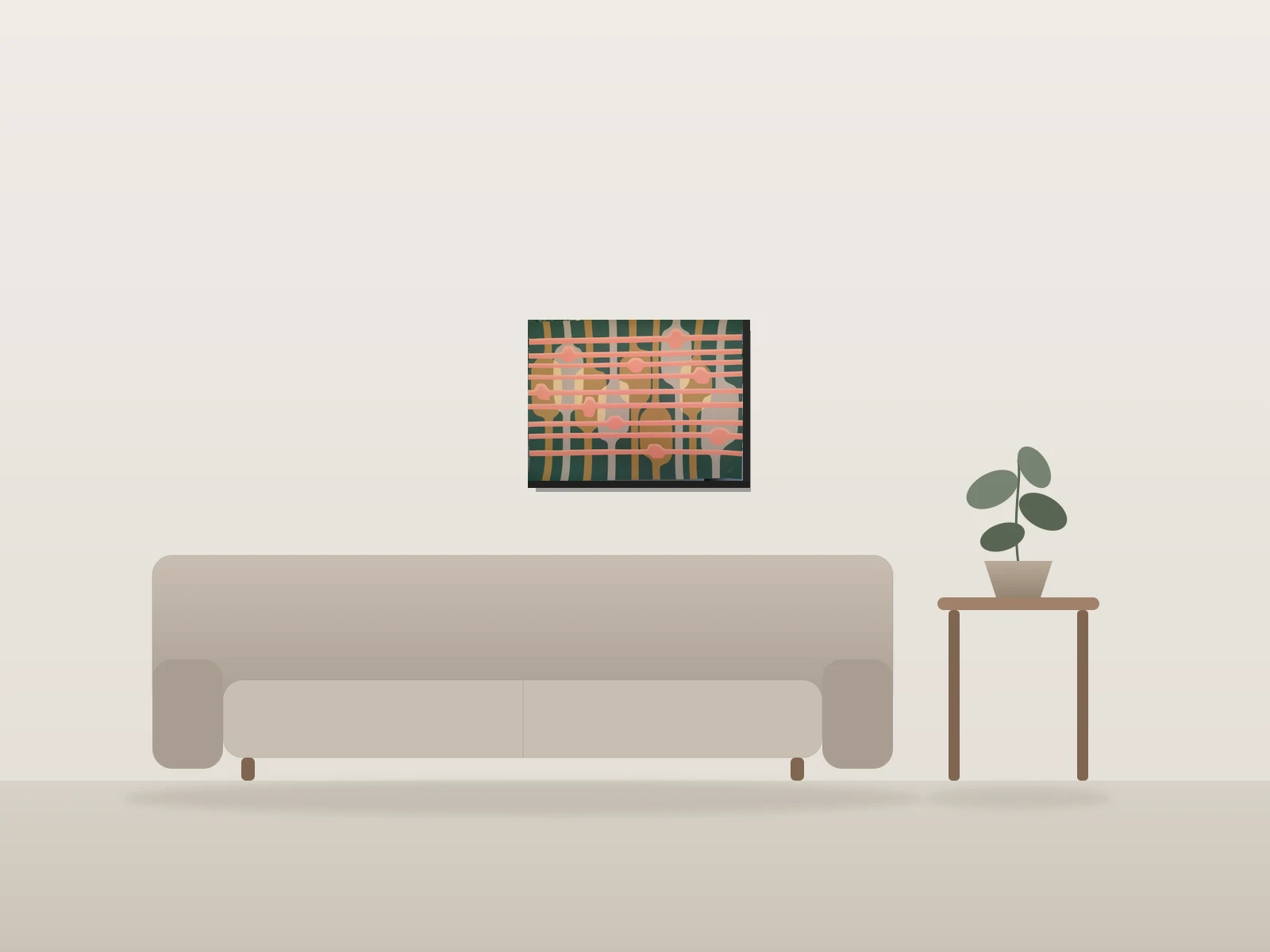 Le choeur by Ramiro shown to scale in a room