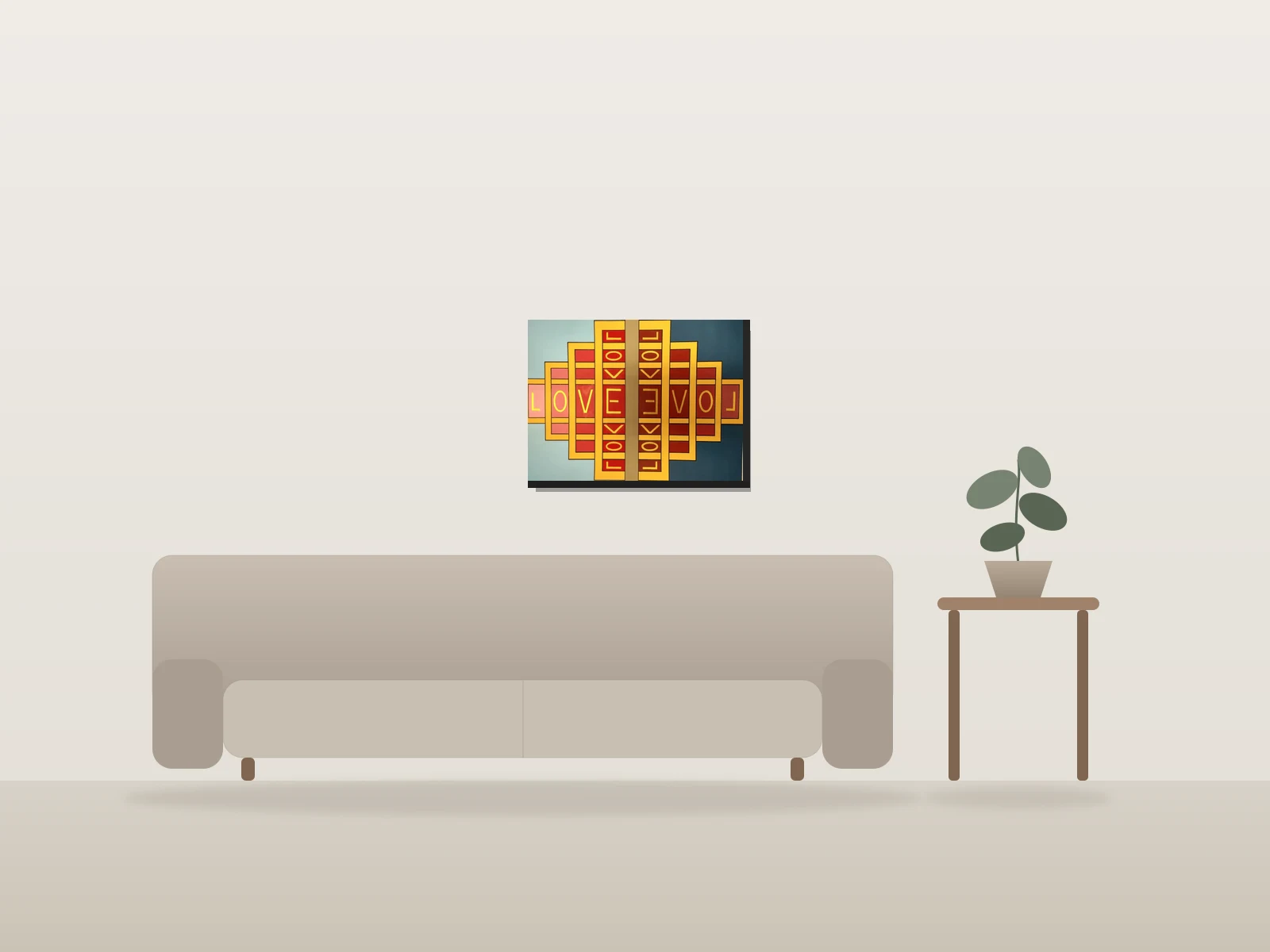 L'amour Du Chrome by Ramiro shown to scale in a room