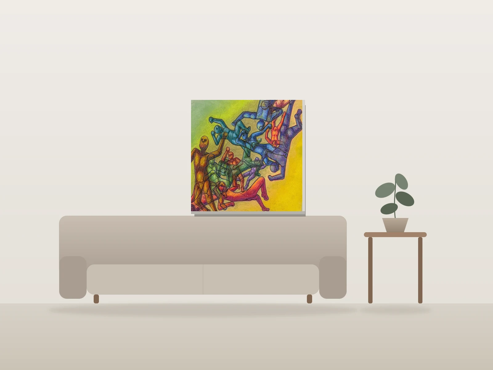 13 Corps by Scarlett Weissman shown to scale in a room