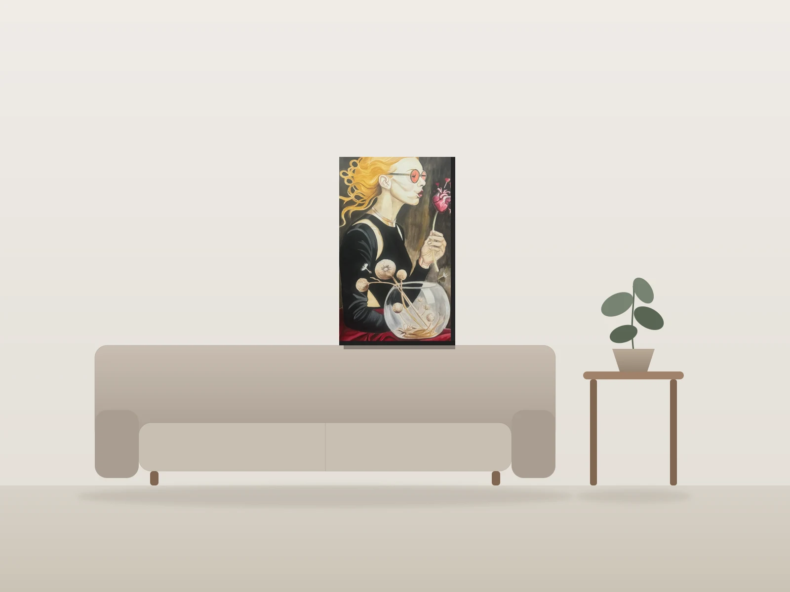 Unspoken Desires by Lily shown to scale in a room