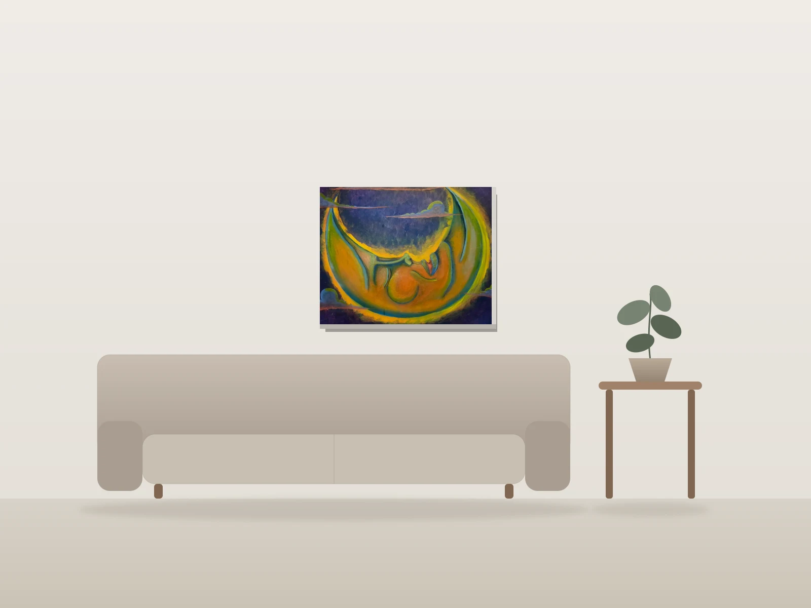 Bercé dans une Ombre Tadieuse by Shylah shown to scale in a room