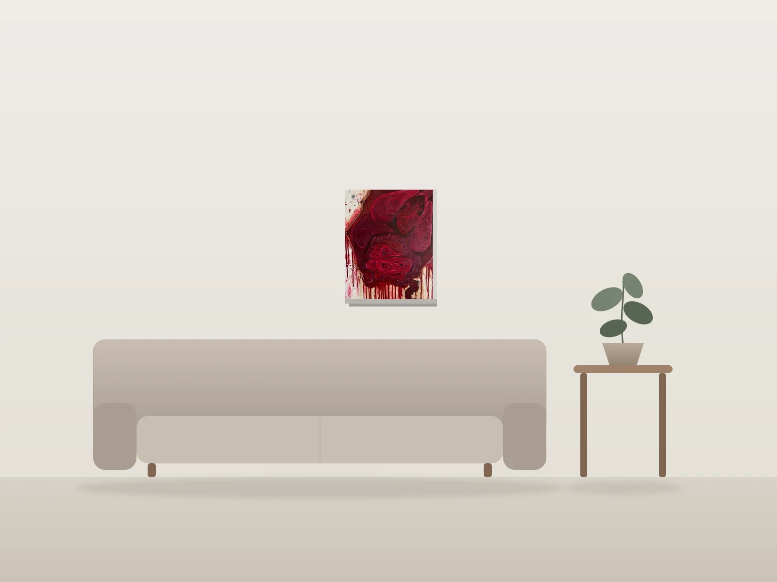 Entrailles by Ismaëlle shown to scale in a room