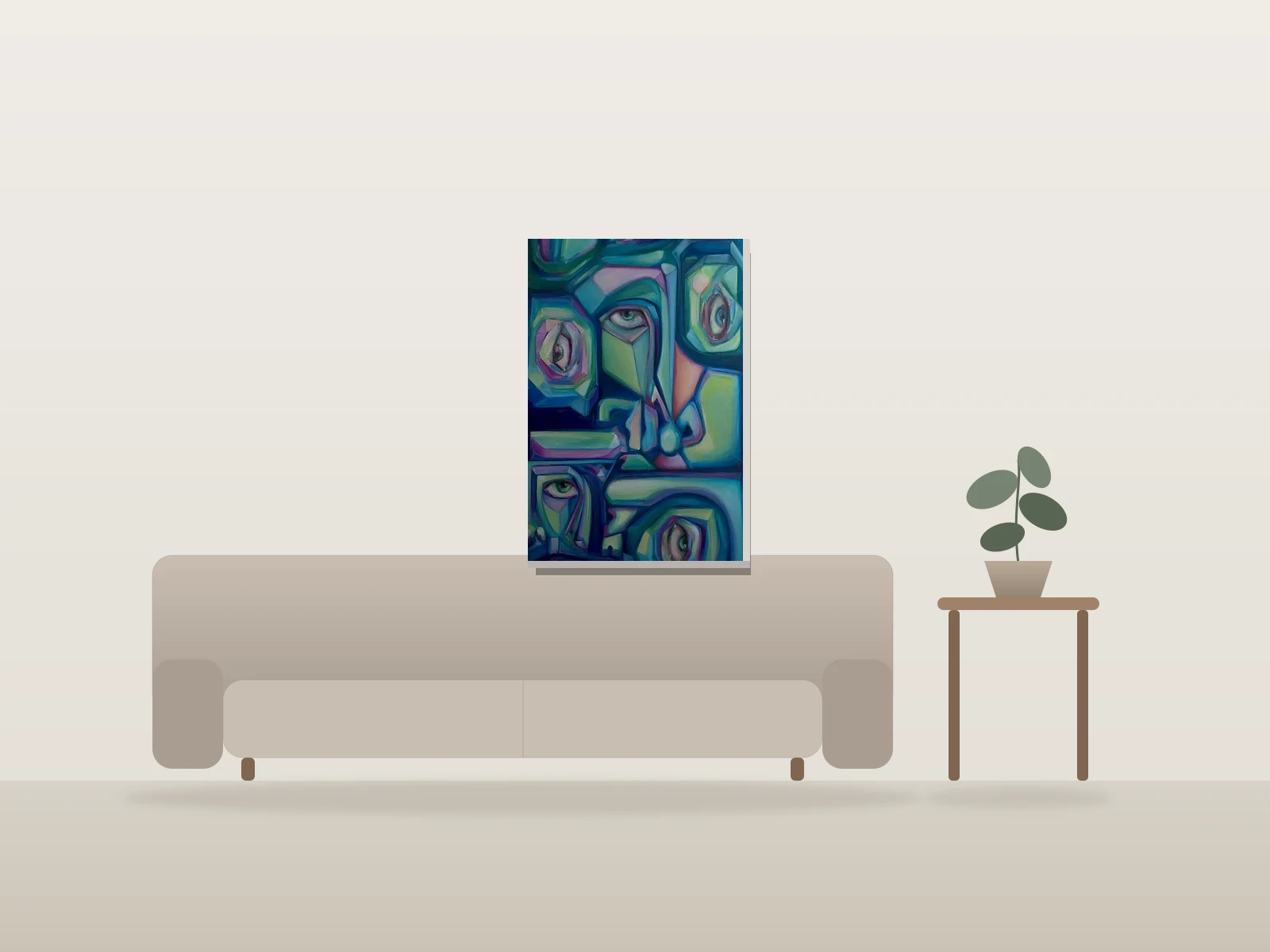 Les Témoins by Jenyla shown to scale in a room
