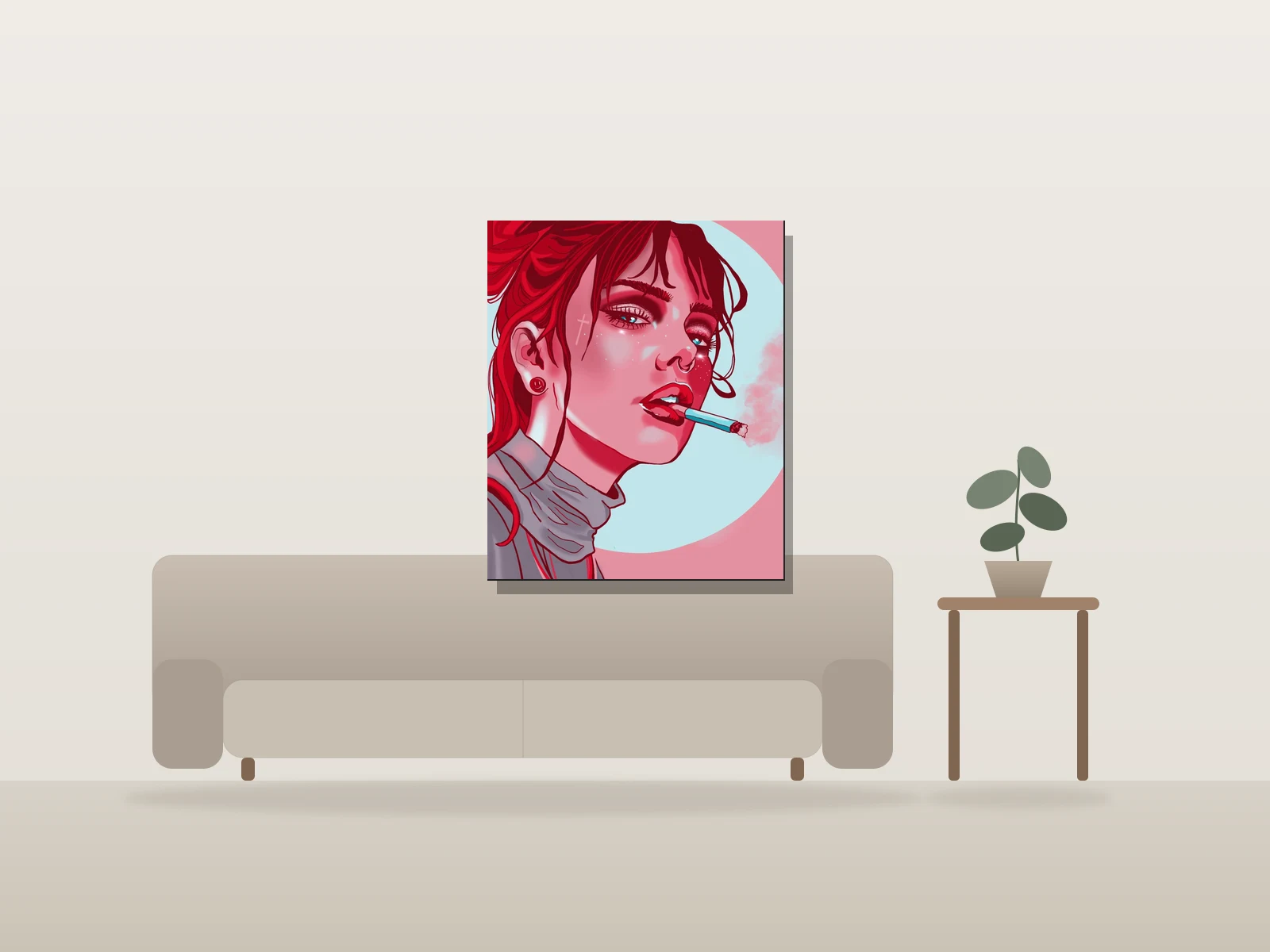 Summer Heat by Allykat shown to scale in a room