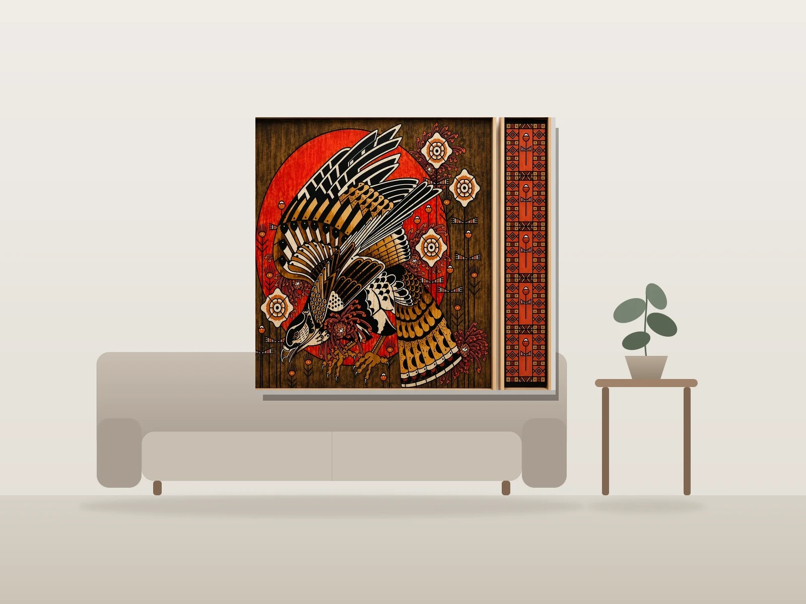 The Wild Kindness by Ramblinsong shown to scale in a room