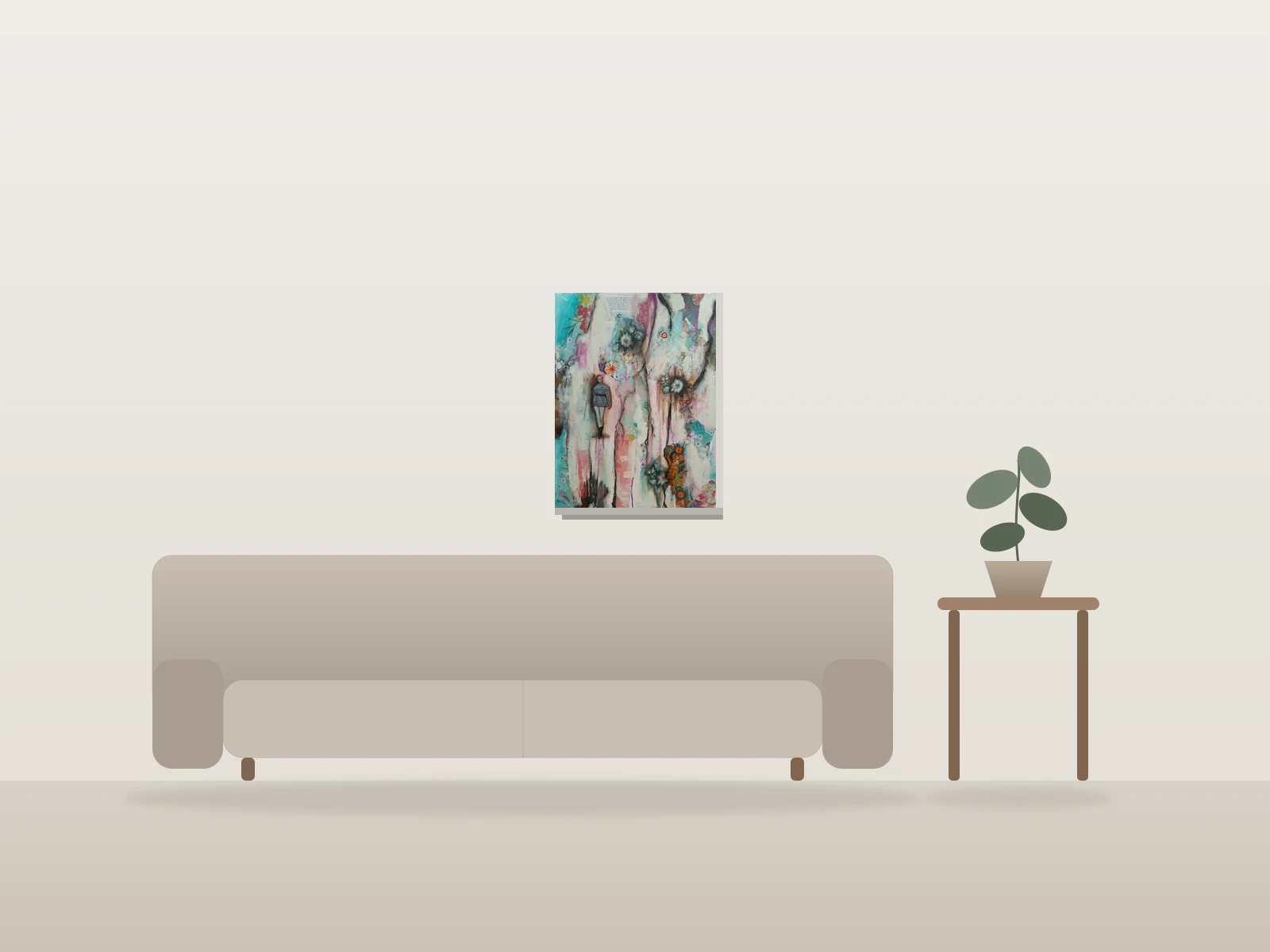 When love blooms by Rachel.F. shown to scale in a room