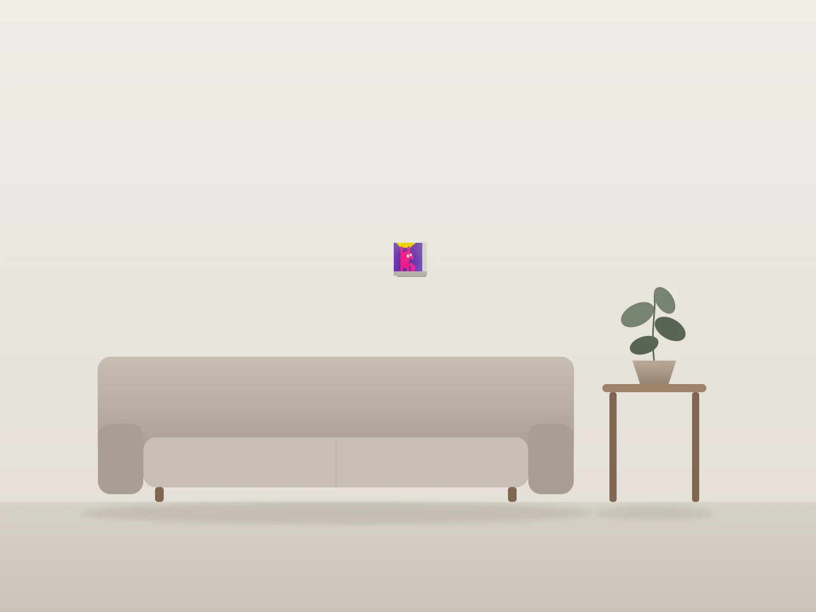 Purple Series par Cats! by Willow! présentée à l'échelle dans une pièce