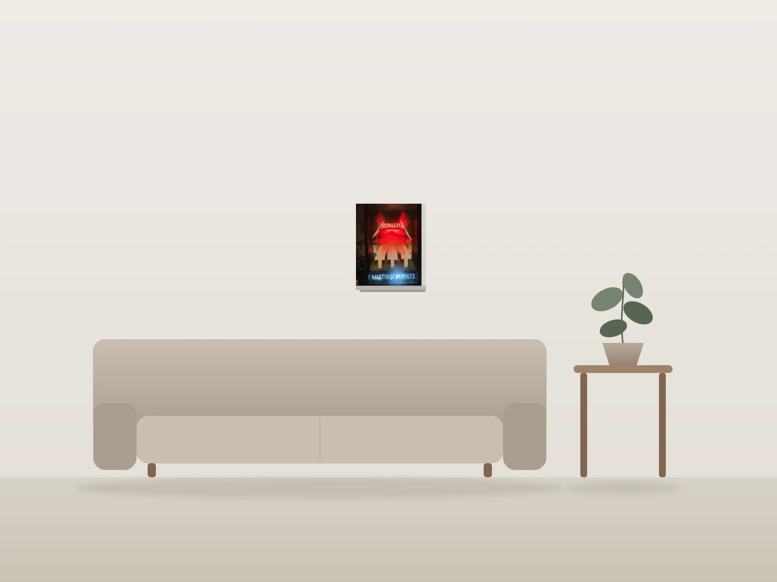 master of puppets by Sly shown to scale in a room