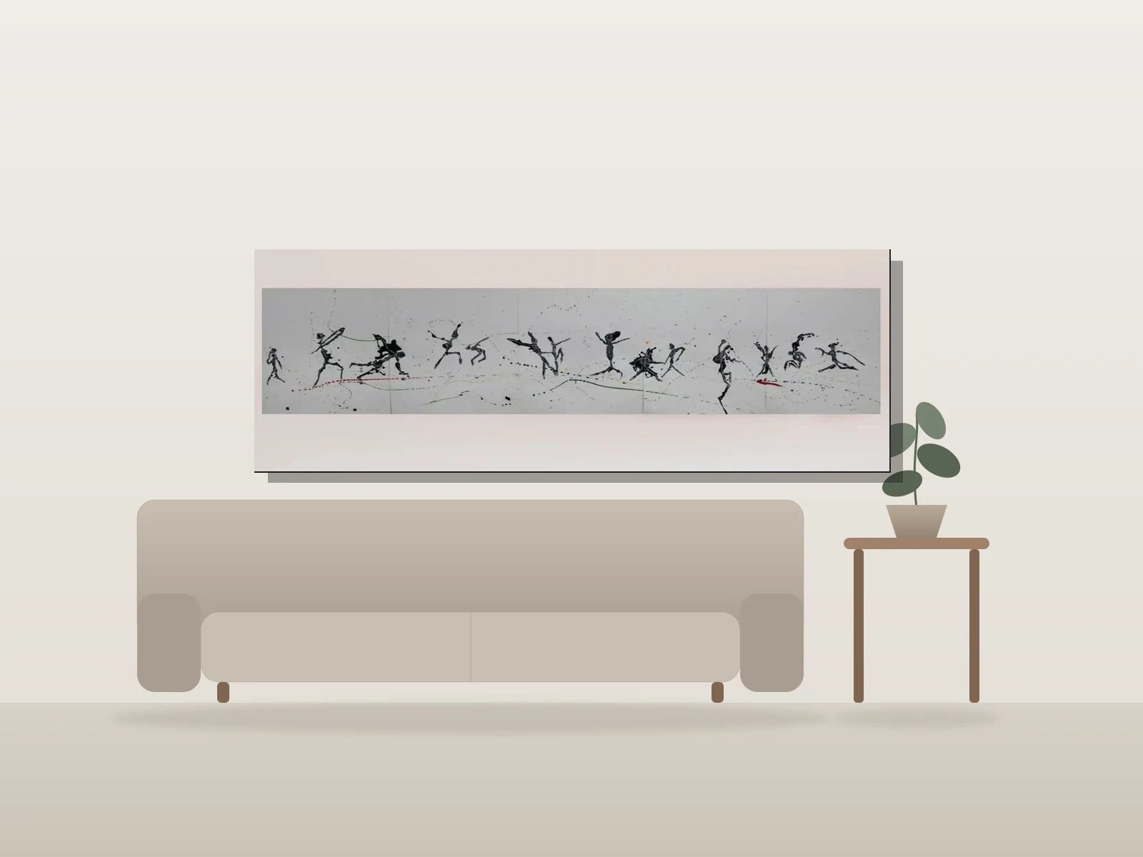 Danse Macabre by Naqo shown to scale in a room