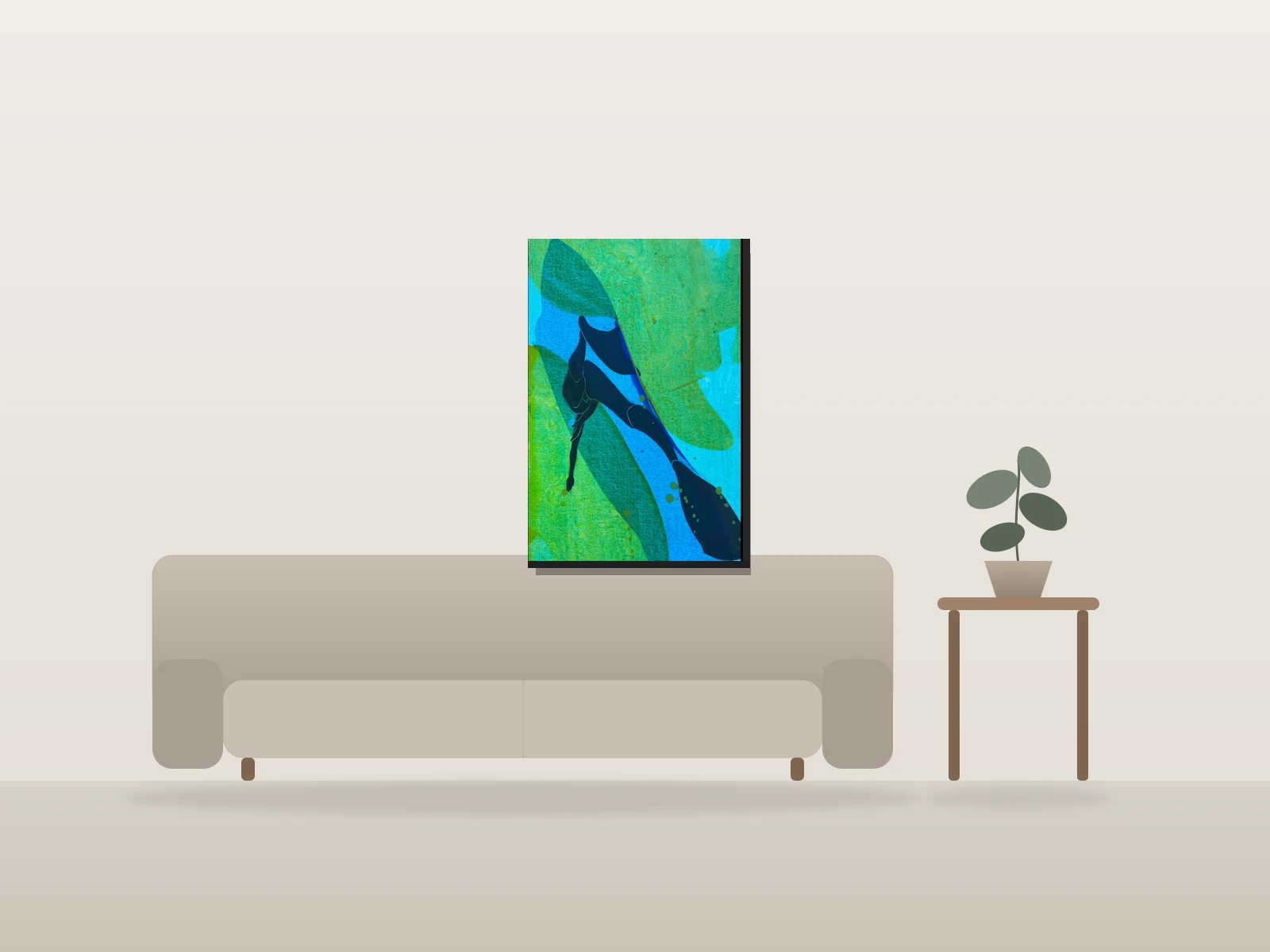 Plongée 50 by François Cliche shown to scale in a room