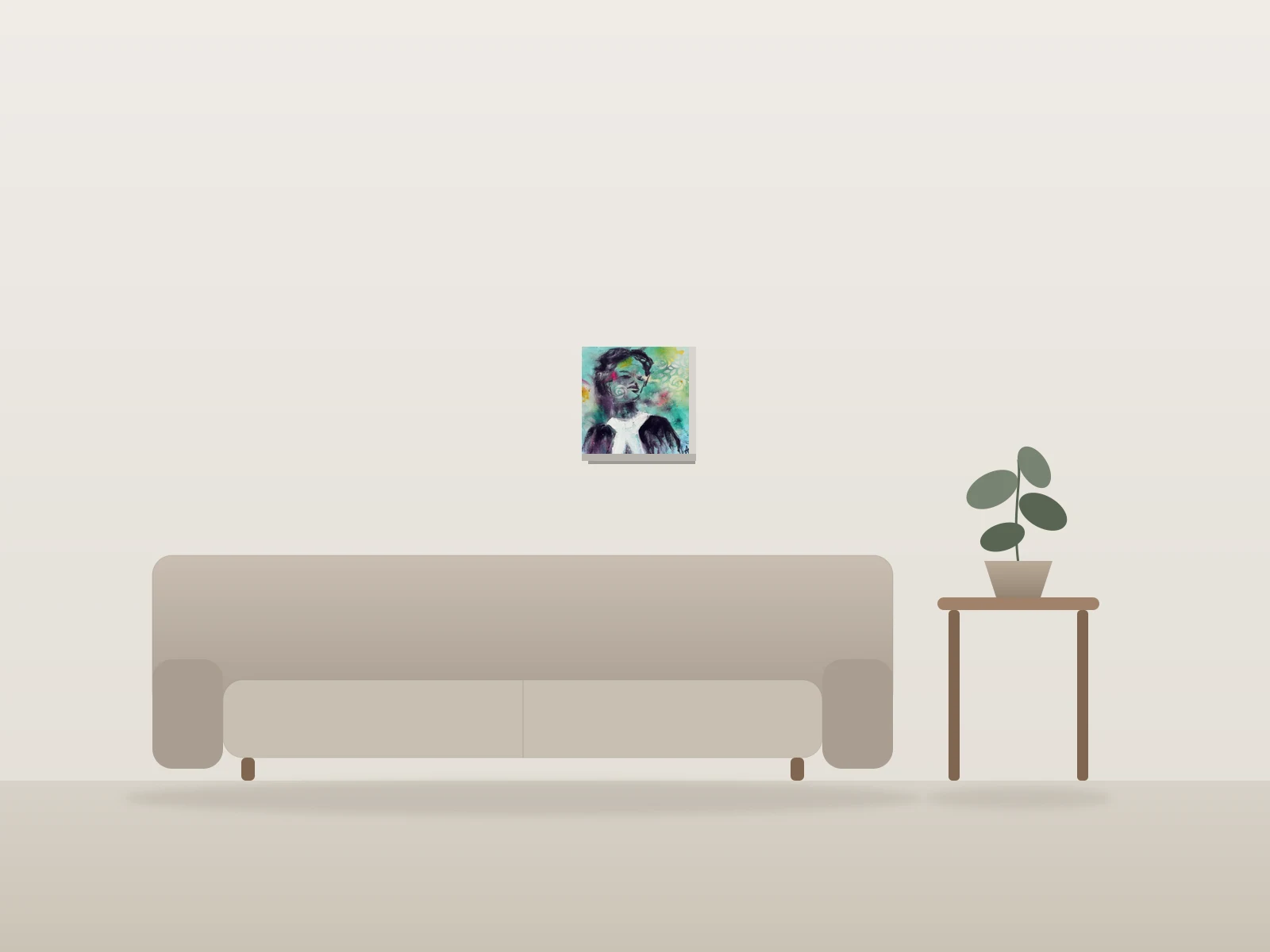 Amicus curiae IV by Angela Bisson shown to scale in a room