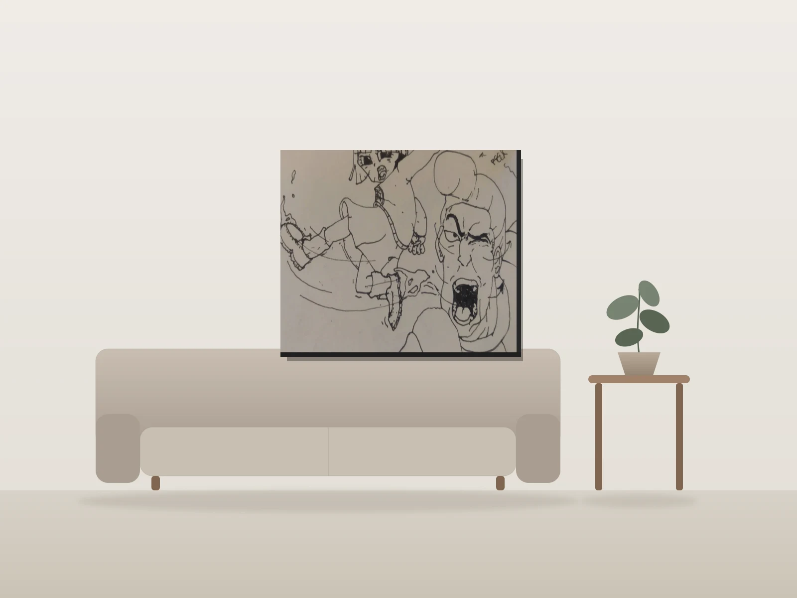 Hiya by Reek shown to scale in a room
