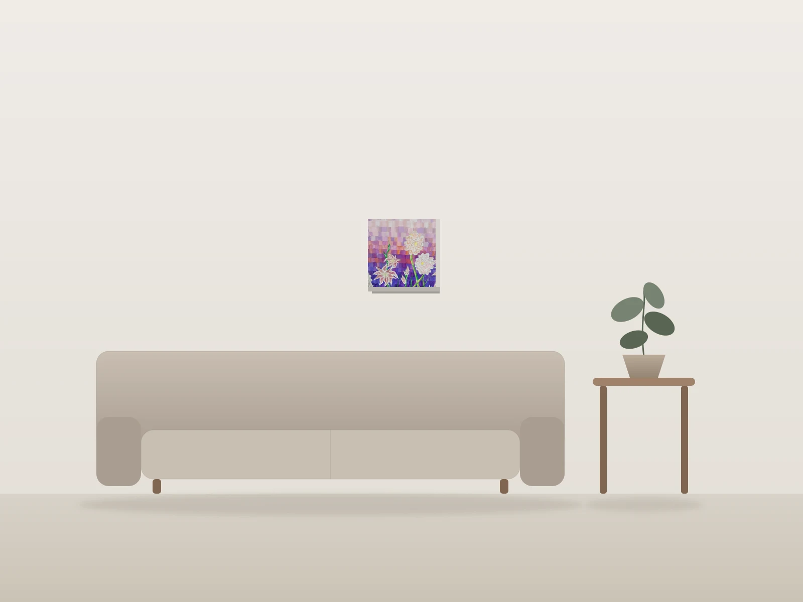 Rosée florale by Sk shown to scale in a room