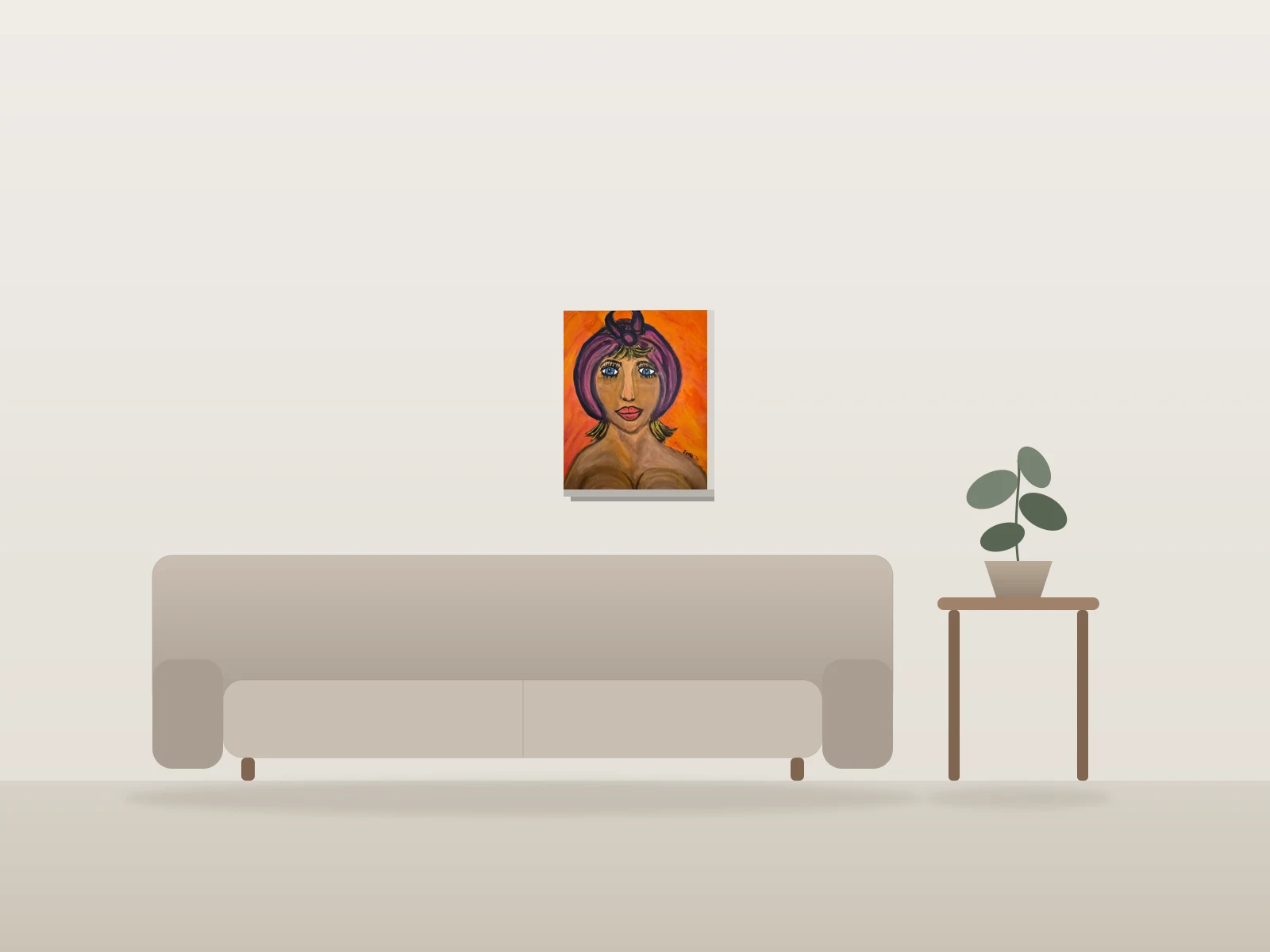 Tembamdumba by Joelo shown to scale in a room