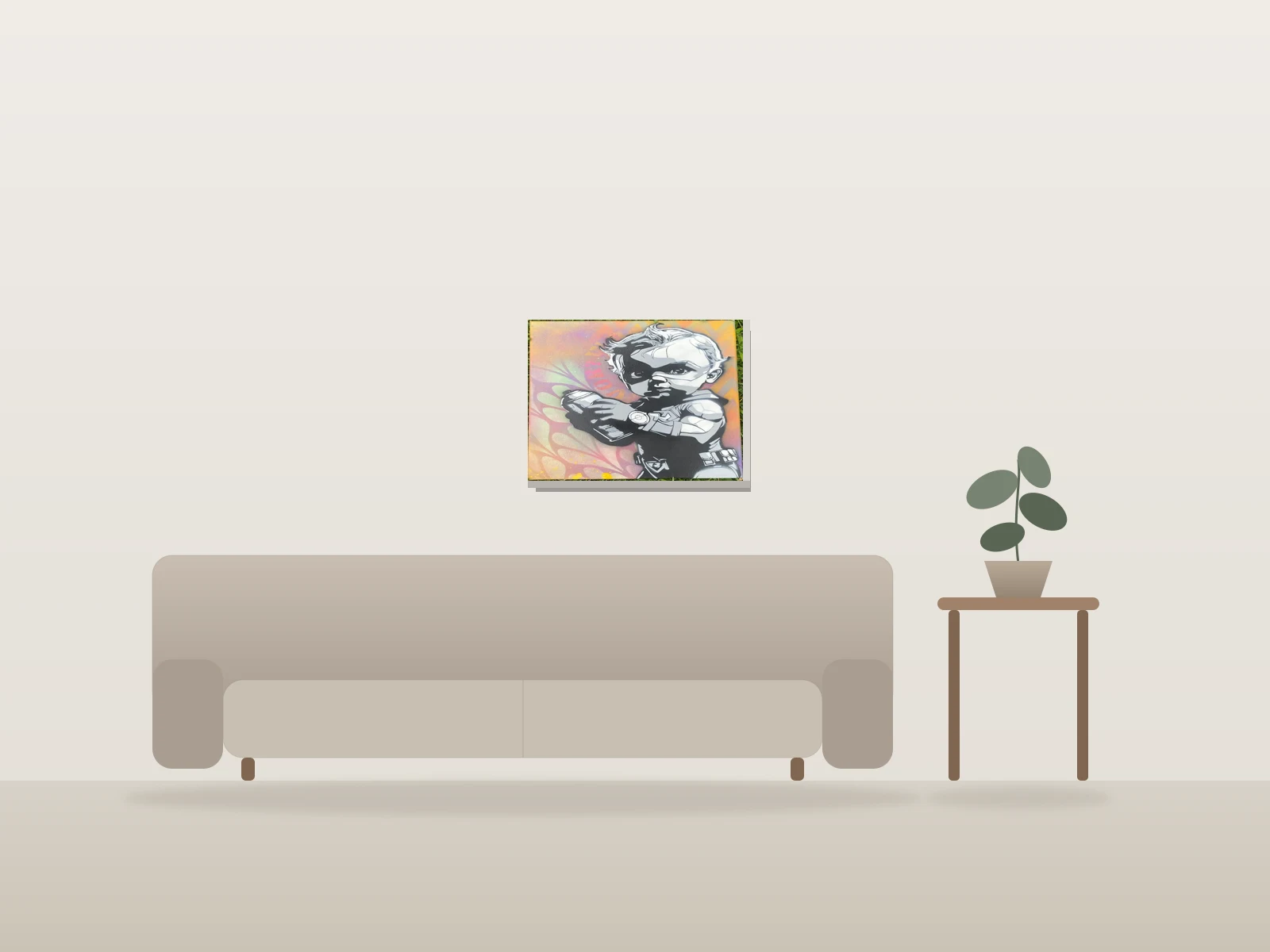 Baby Vandal by Flavor shown to scale in a room