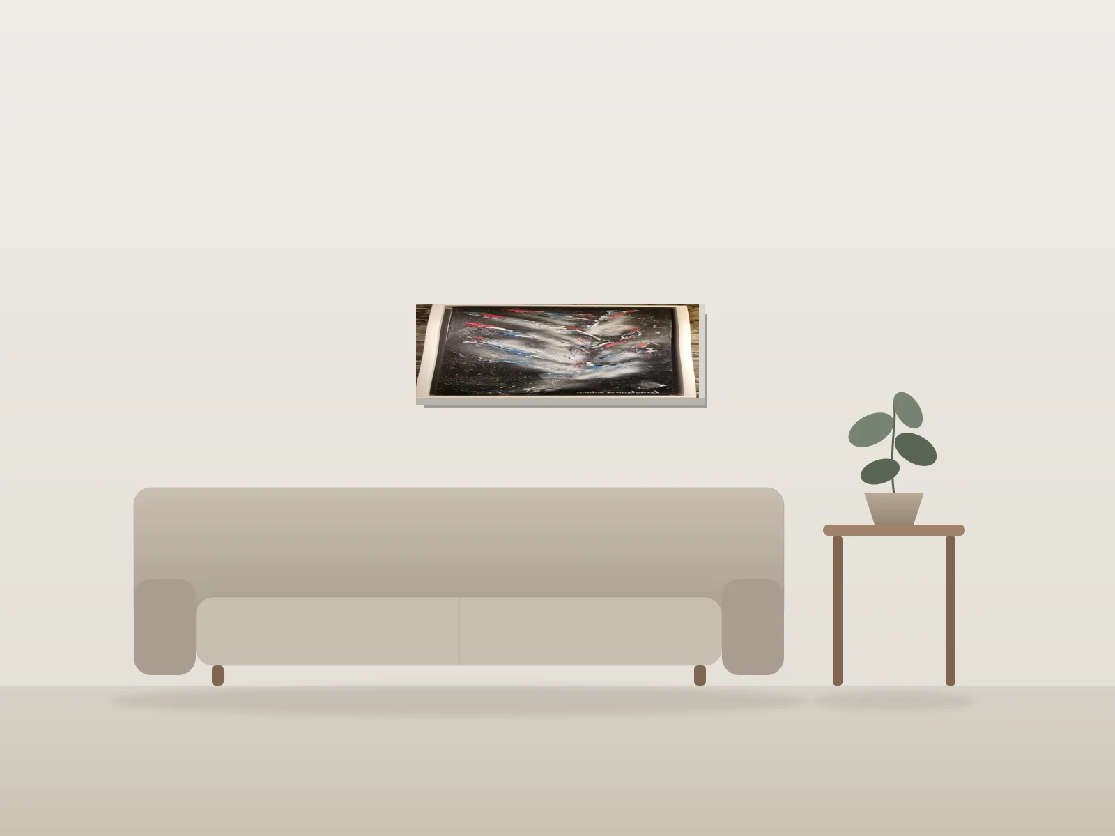 Fleur de l'univers by André Bouchard shown to scale in a room