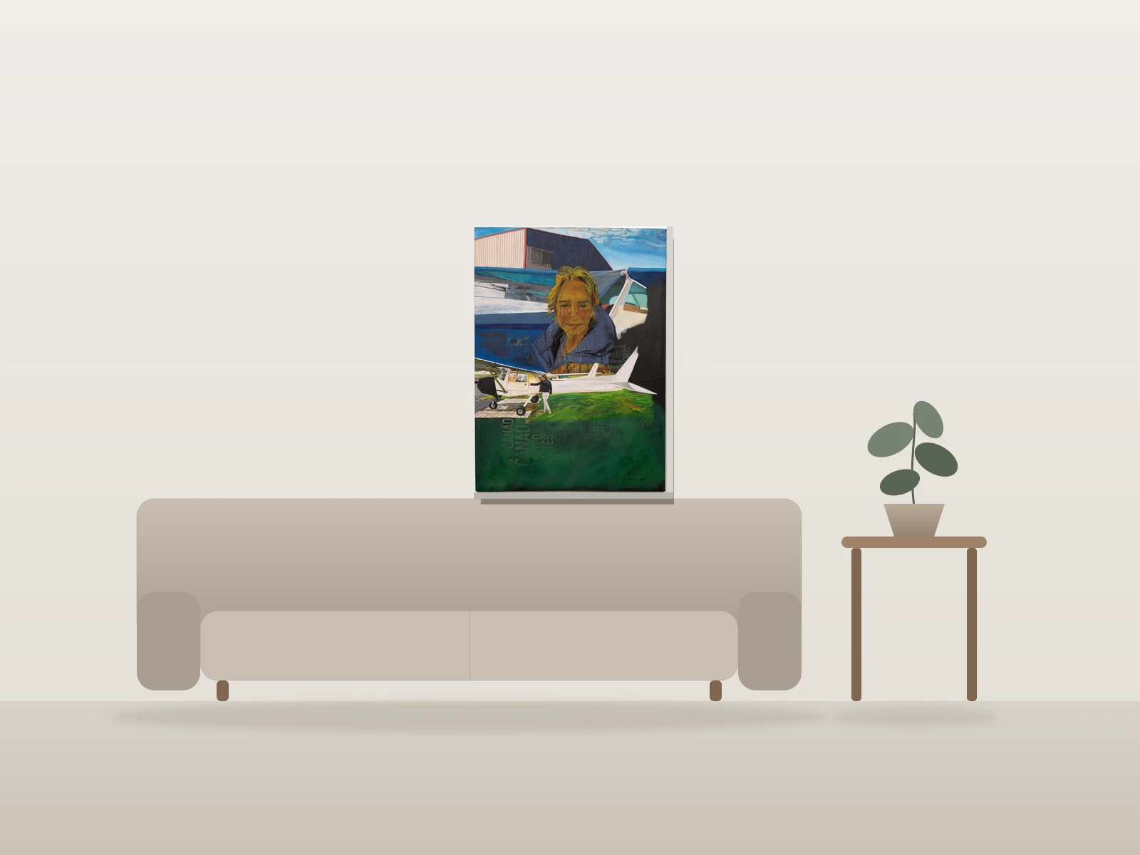 The Dreamer by Ariane shown to scale in a room